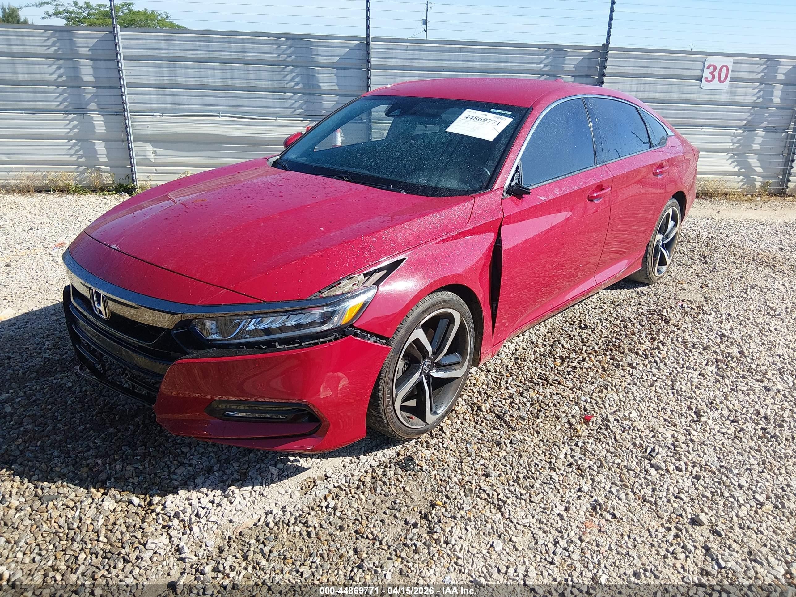 2018 Honda Accord Sport Красный vin: 1HGCV1F31JA247126
