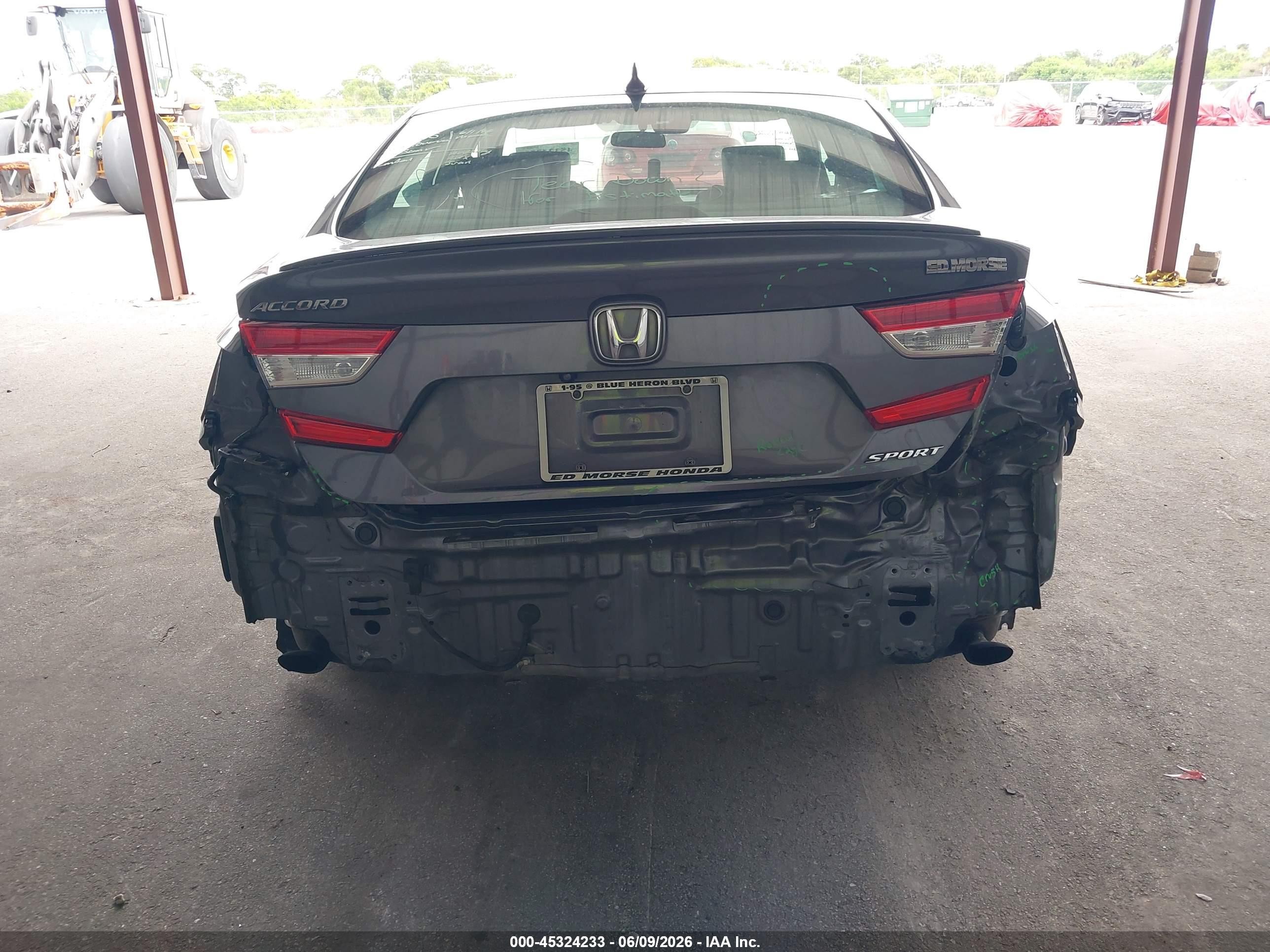 2019 Honda Accord Sport Серый vin: 1HGCV1F31KA153295