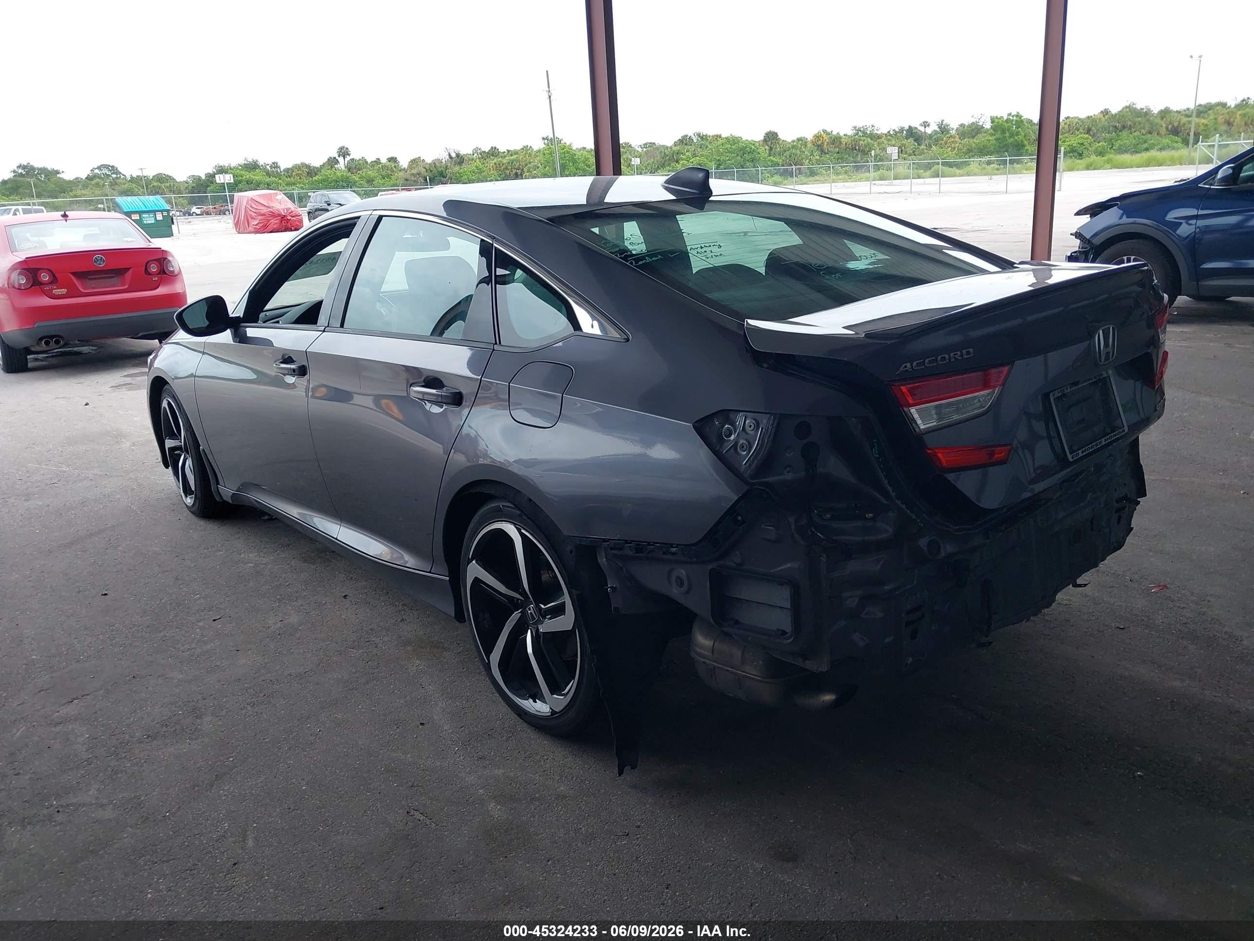 2019 Honda Accord Sport Серый vin: 1HGCV1F31KA153295