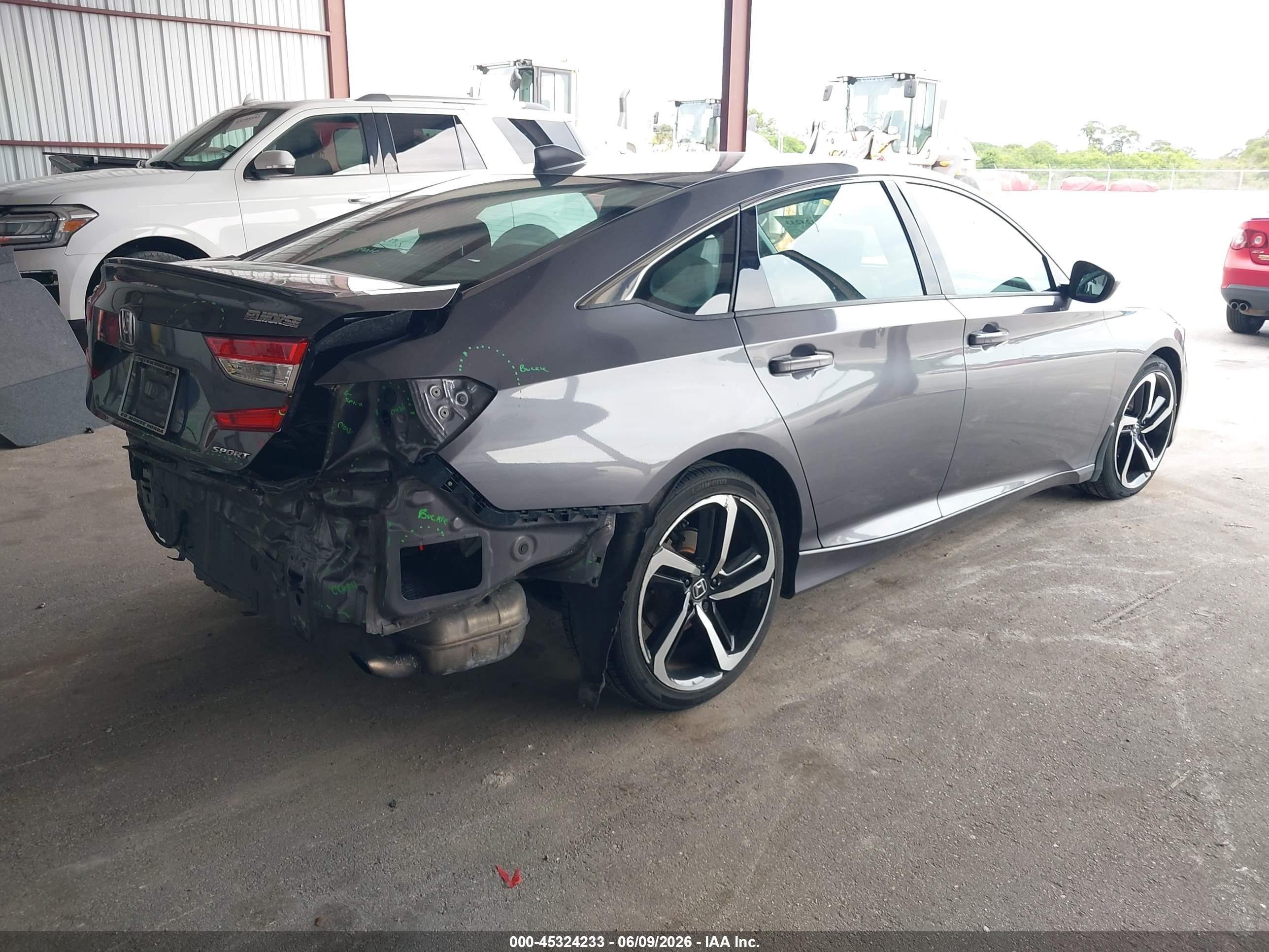 2019 Honda Accord Sport Серый vin: 1HGCV1F31KA153295
