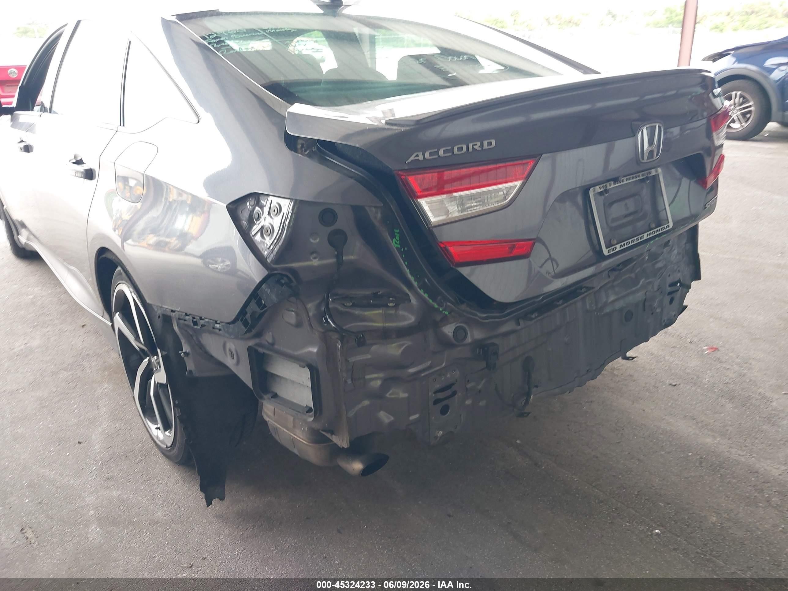 2019 Honda Accord Sport Серый vin: 1HGCV1F31KA153295