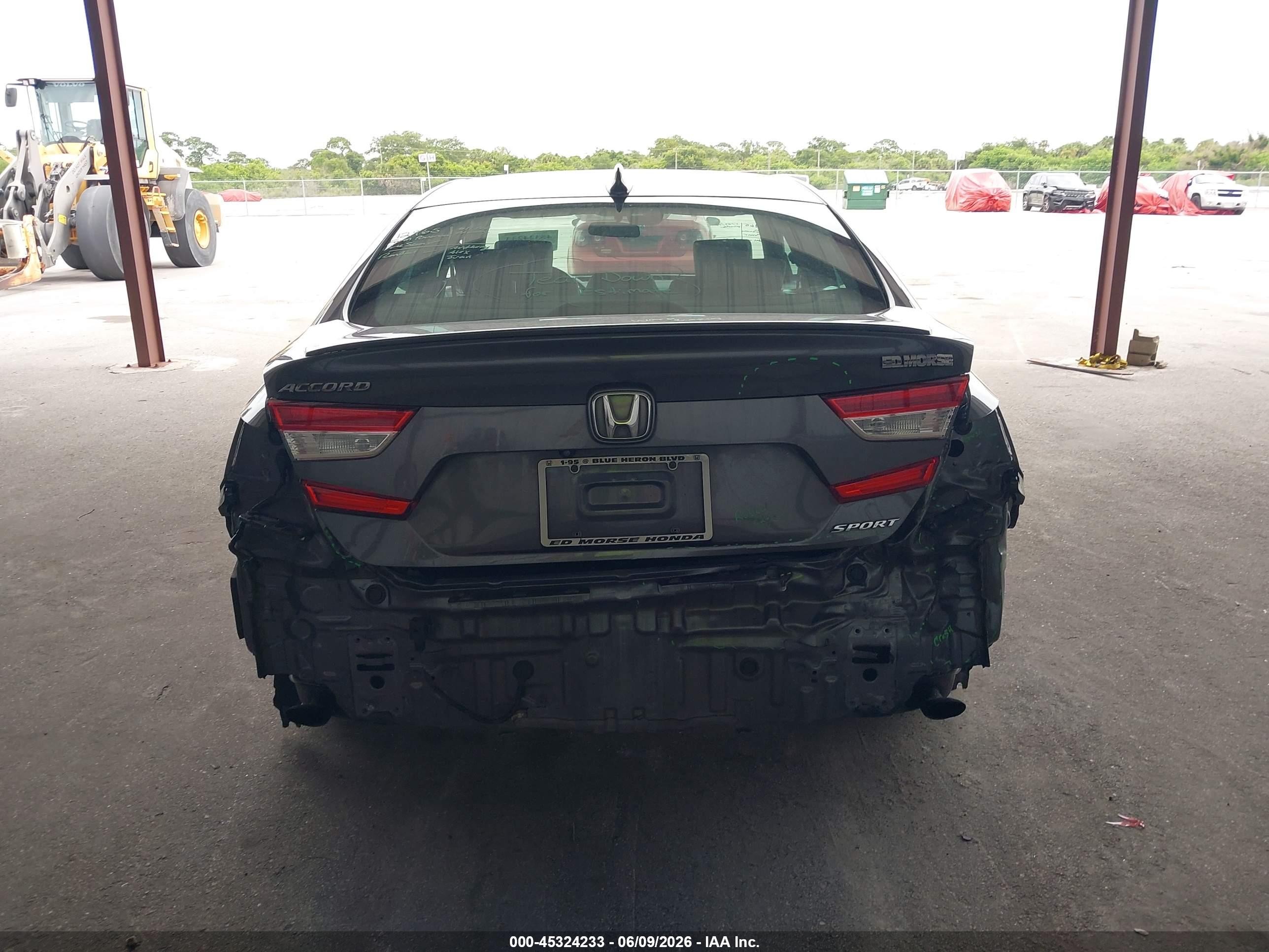 2019 Honda Accord Sport Серый vin: 1HGCV1F31KA153295