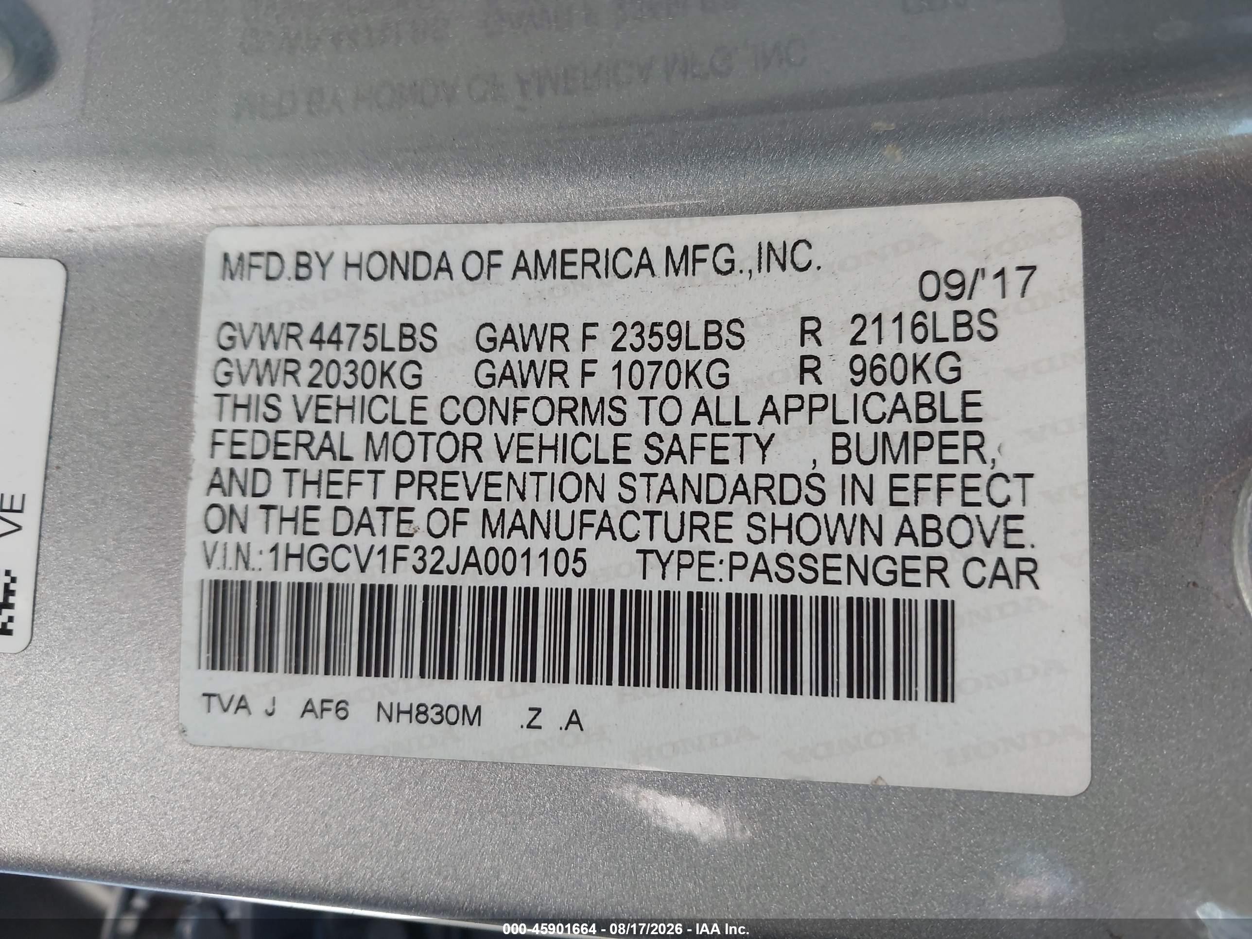 2018 Honda Accord Sport Silver vin: 1HGCV1F32JA001105