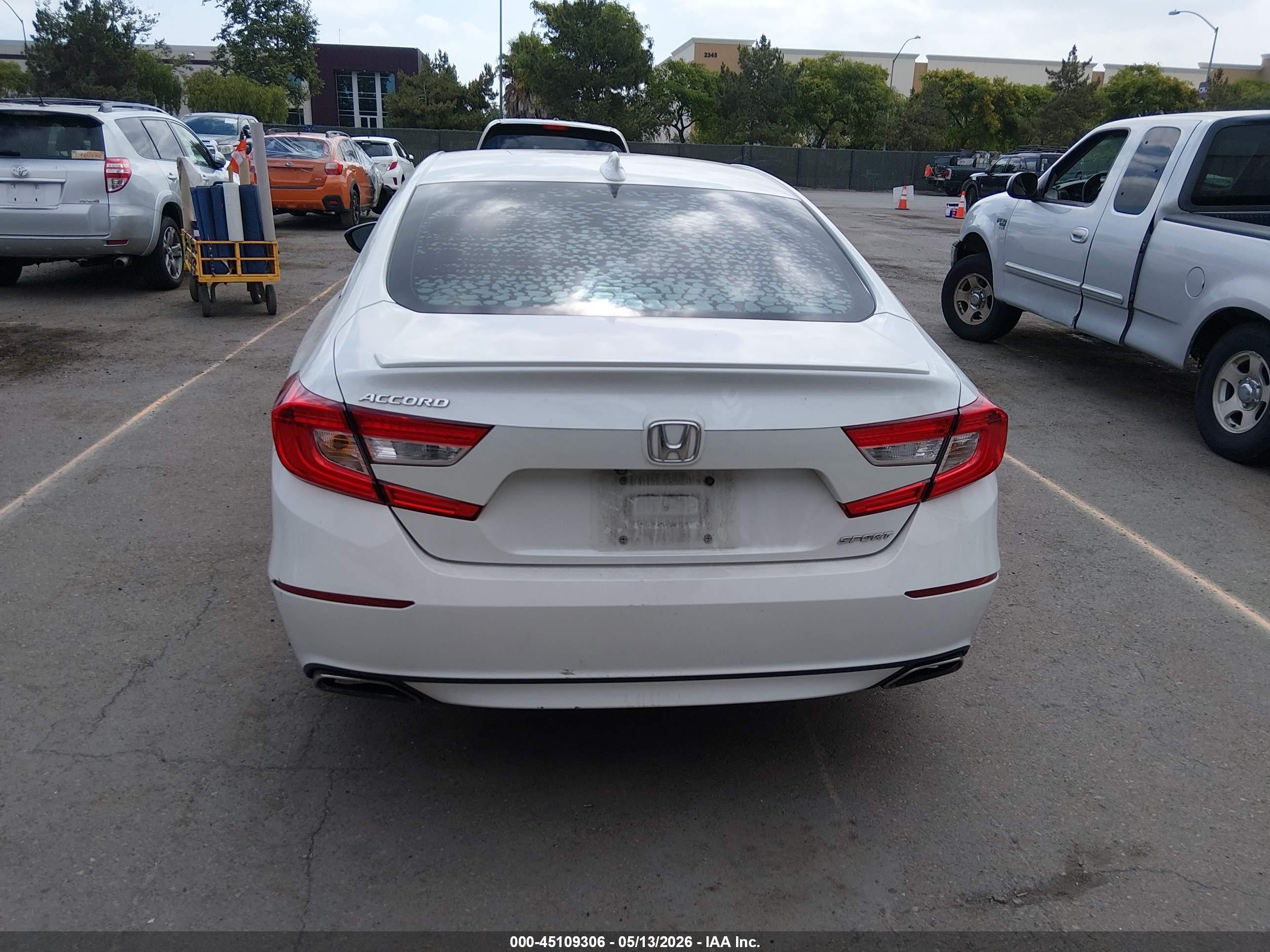 2019 Honda Accord Sport White vin: 1HGCV1F32KA086318