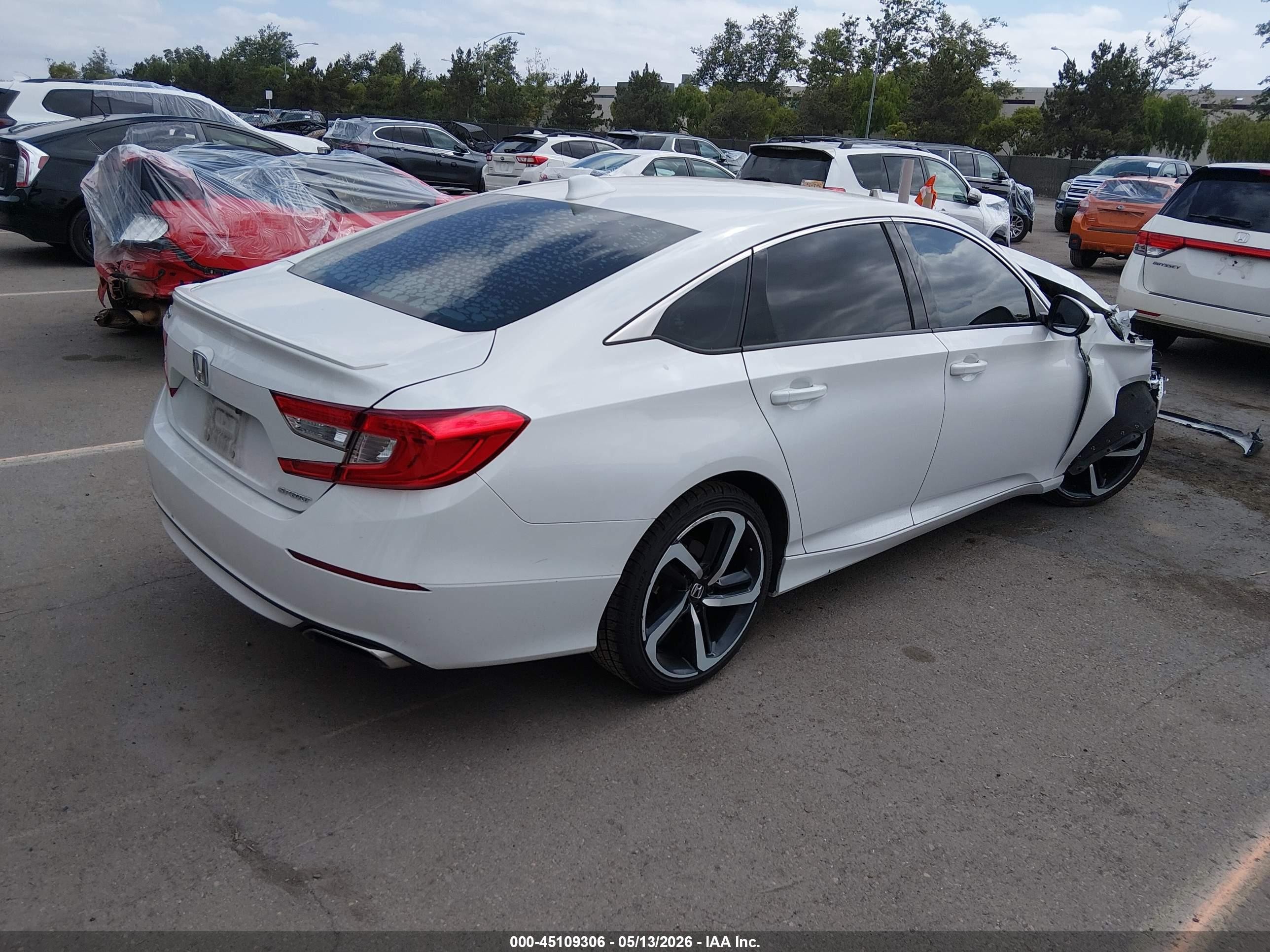 2019 Honda Accord Sport White vin: 1HGCV1F32KA086318