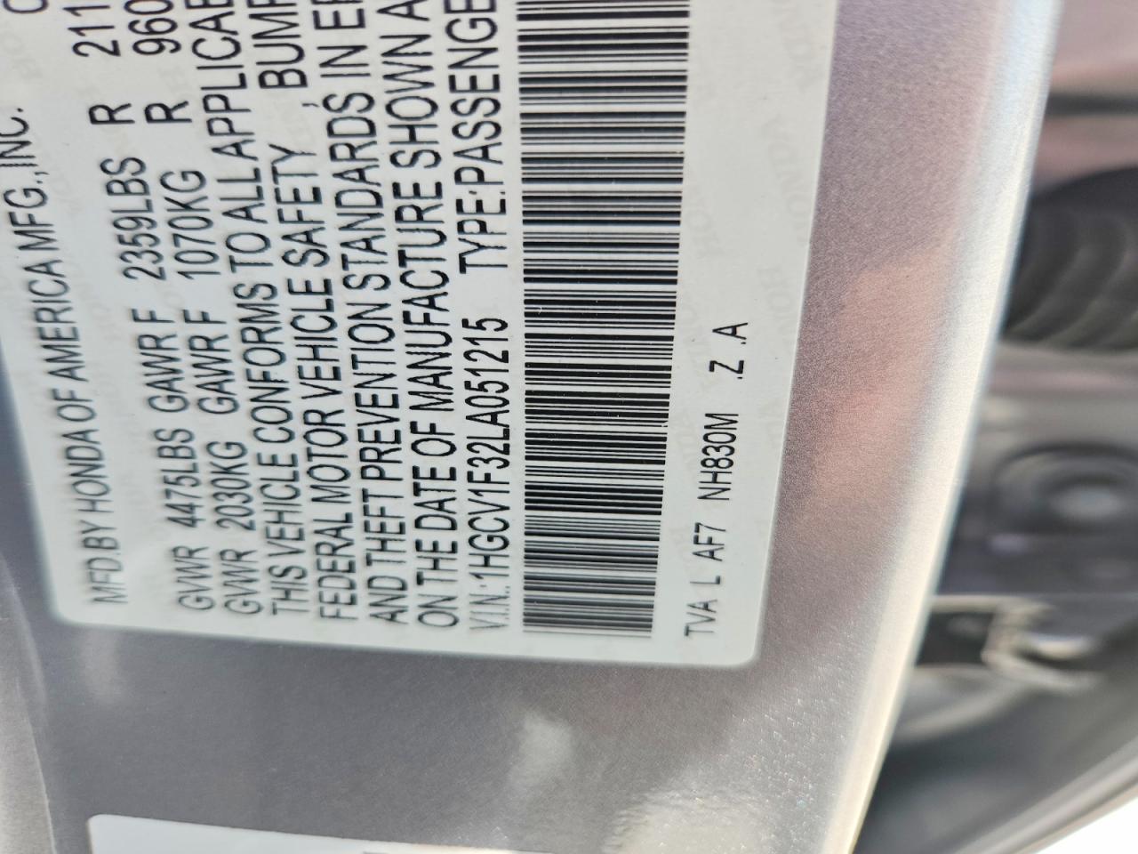 2020 Honda Accord Sport Silver vin: 1HGCV1F32LA051215