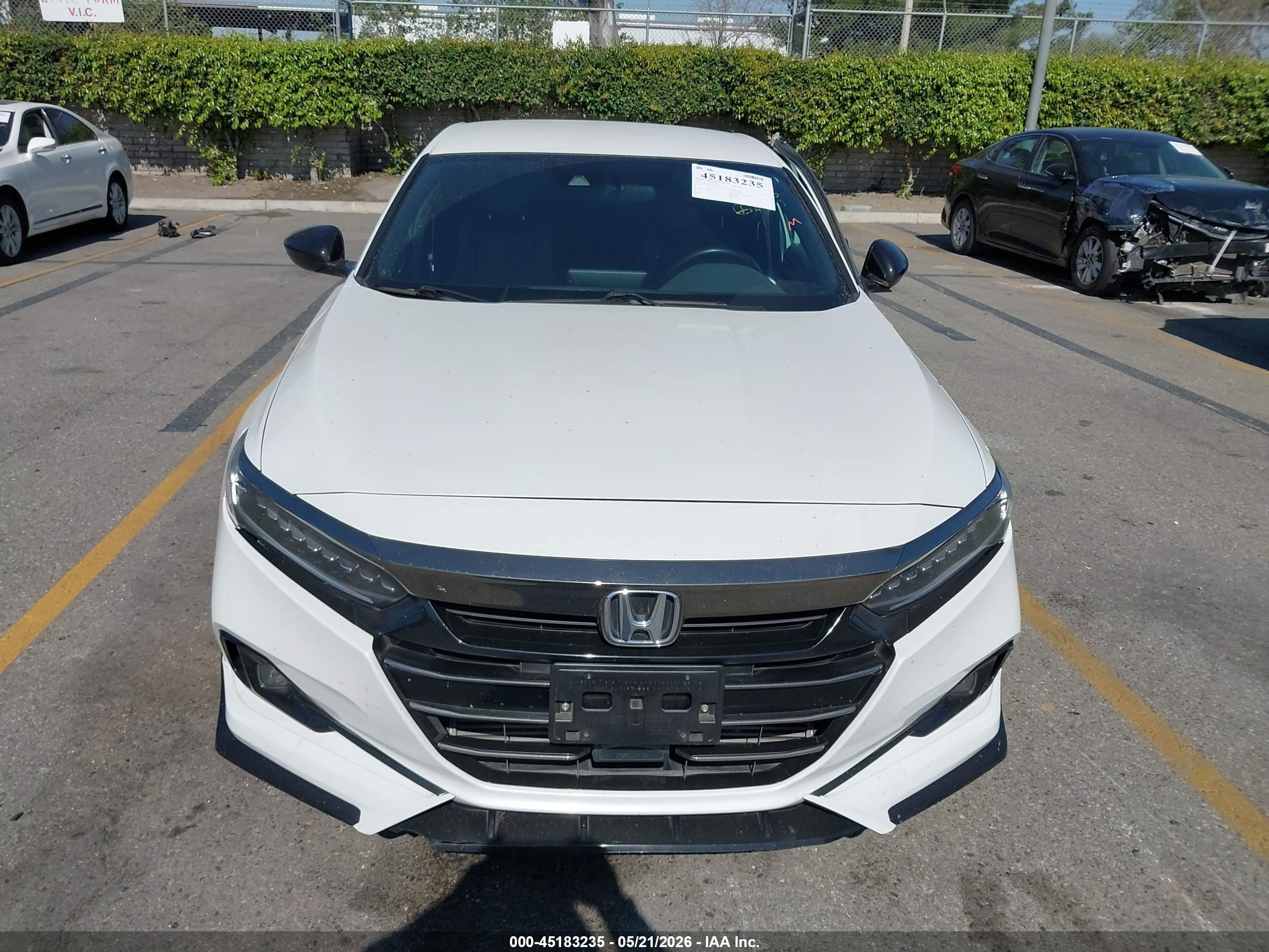 2021 Honda Accord Sport White vin: 1HGCV1F32MA046940