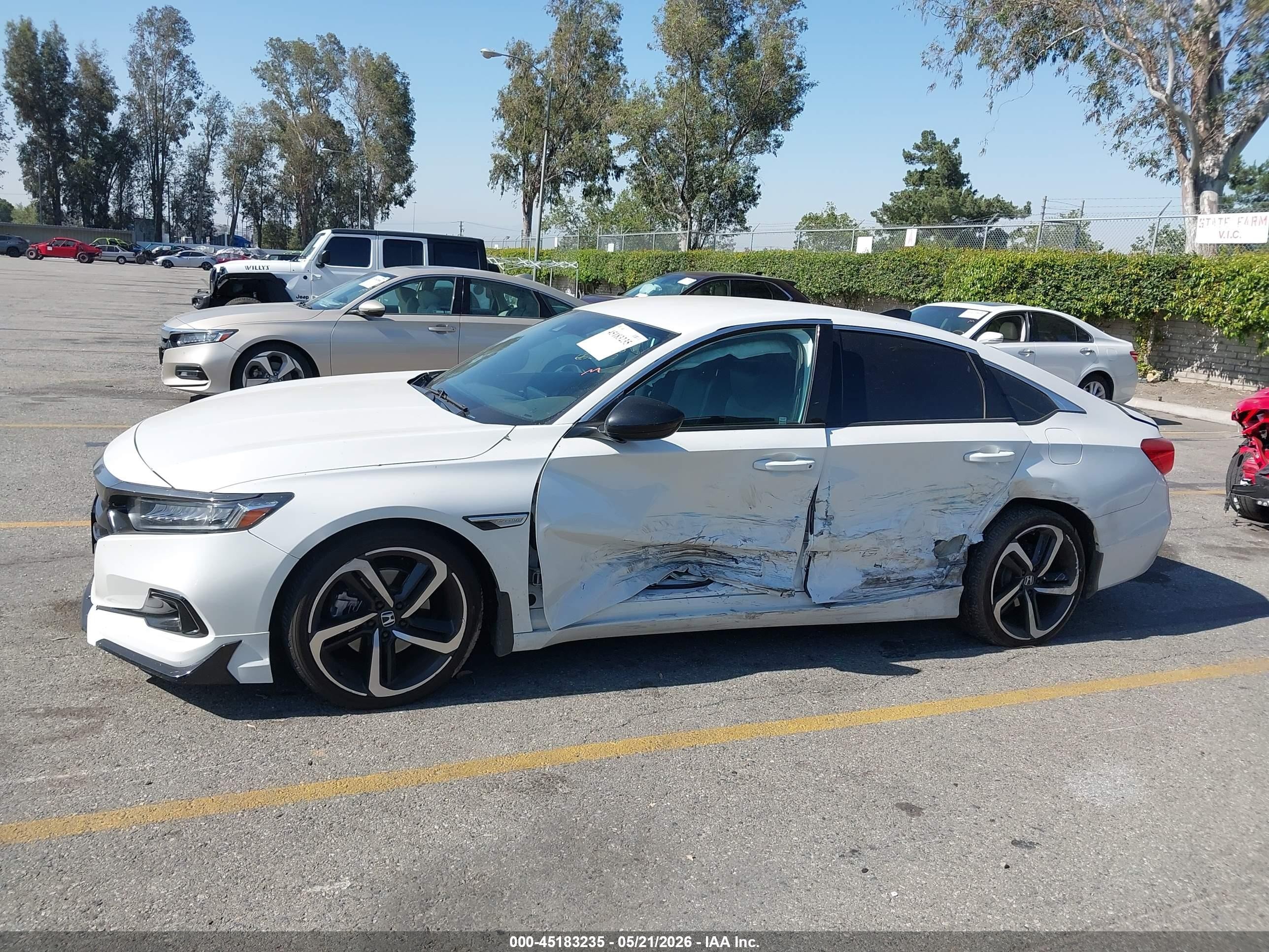 2021 Honda Accord Sport White vin: 1HGCV1F32MA046940