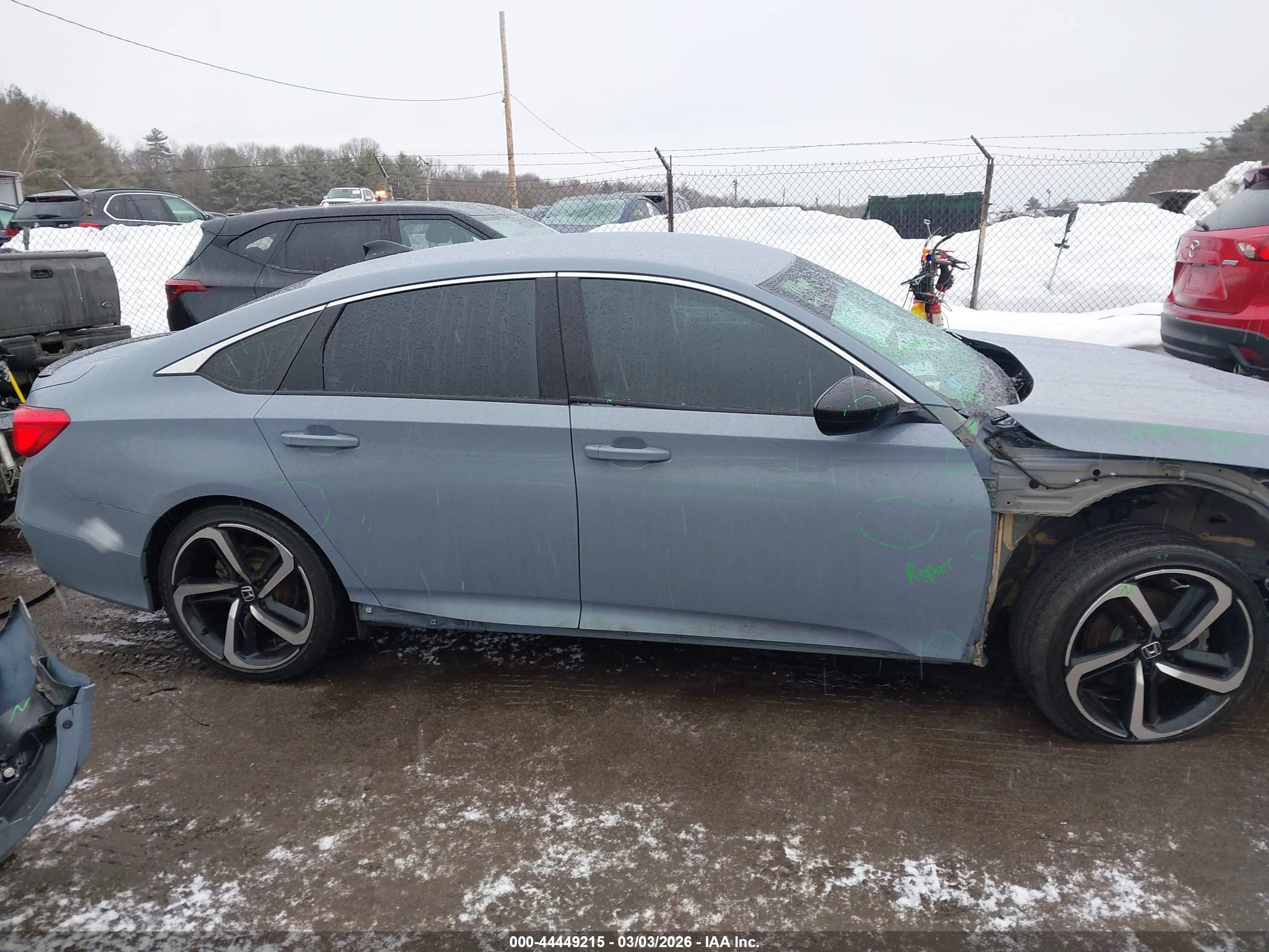 2022 Honda Accord Sport Blue vin: 1HGCV1F32NA065375