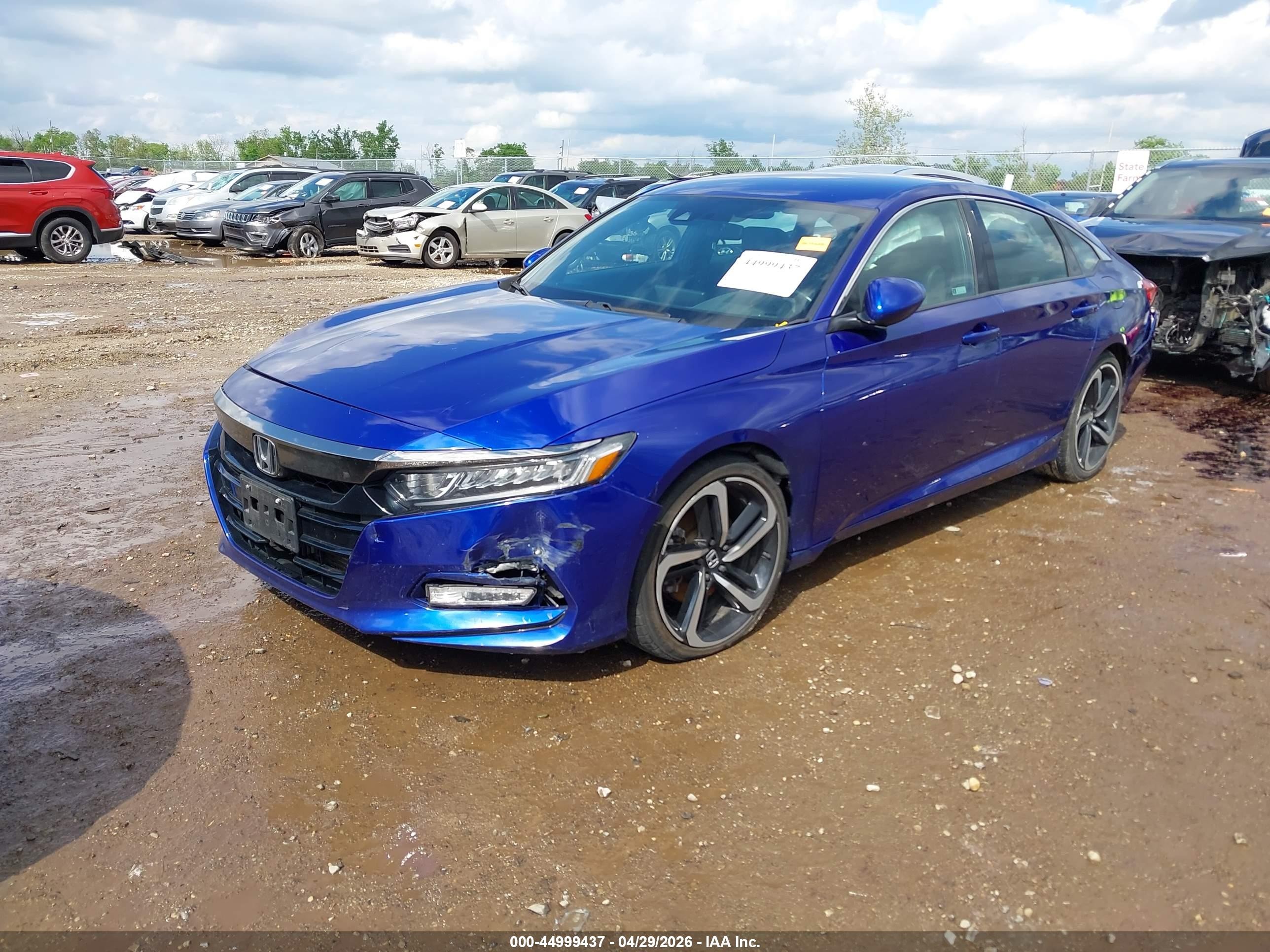 2018 Honda Accord Sport Синий vin: 1HGCV1F33JA230084