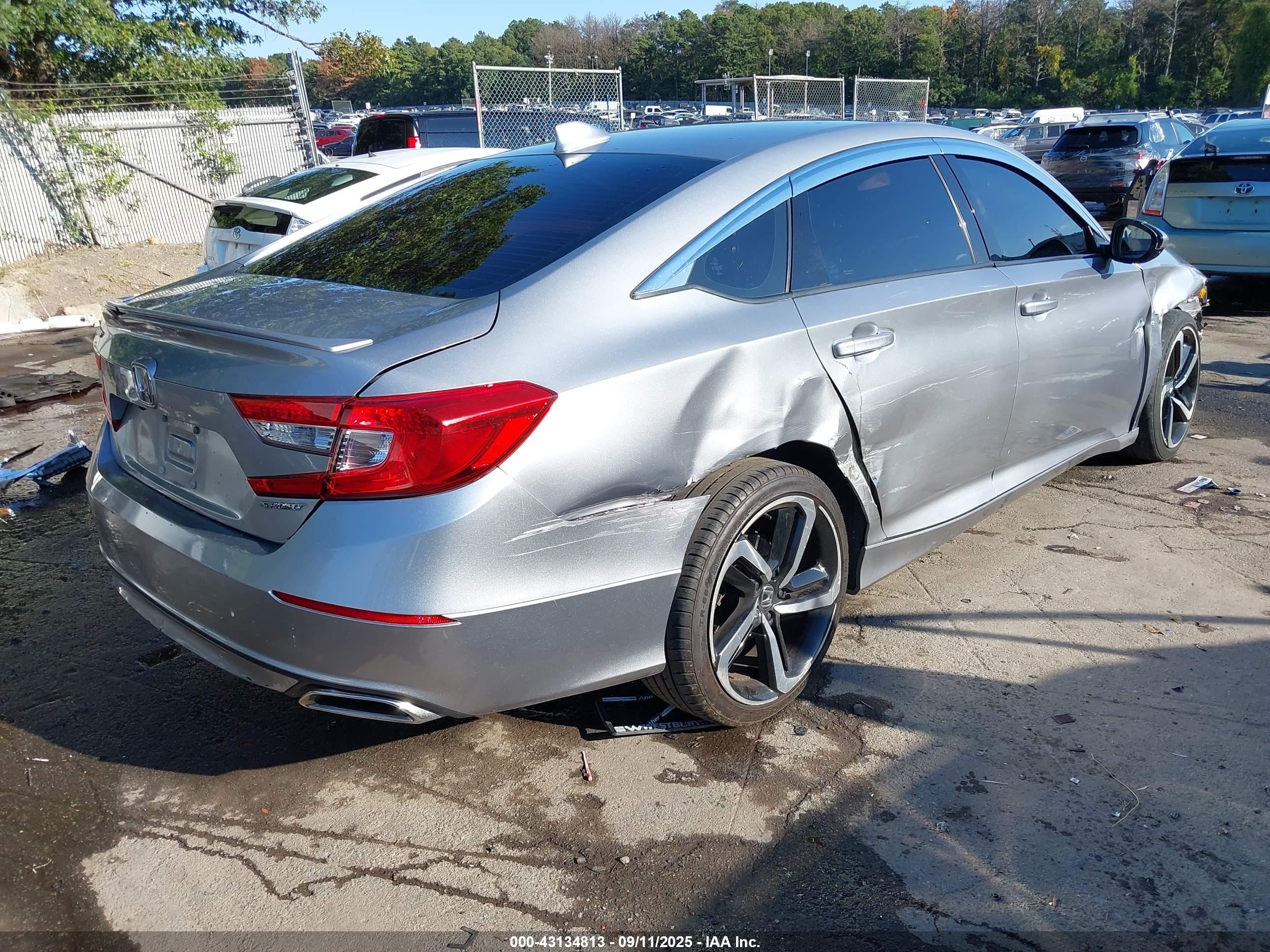2019 Honda Accord Sport Серый vin: 1HGCV1F33KA145974