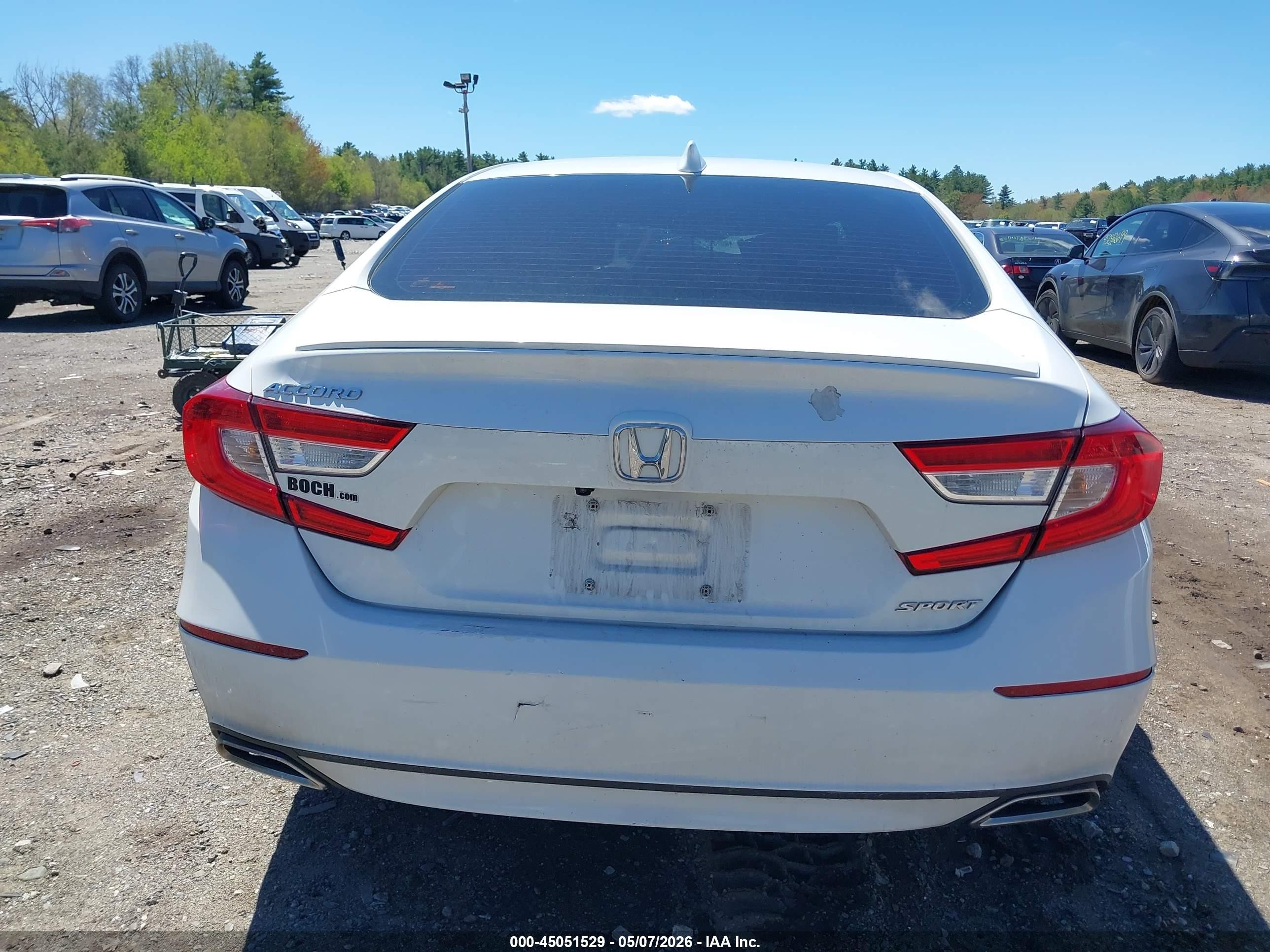2020 Honda Accord Sport White vin: 1HGCV1F33LA119859