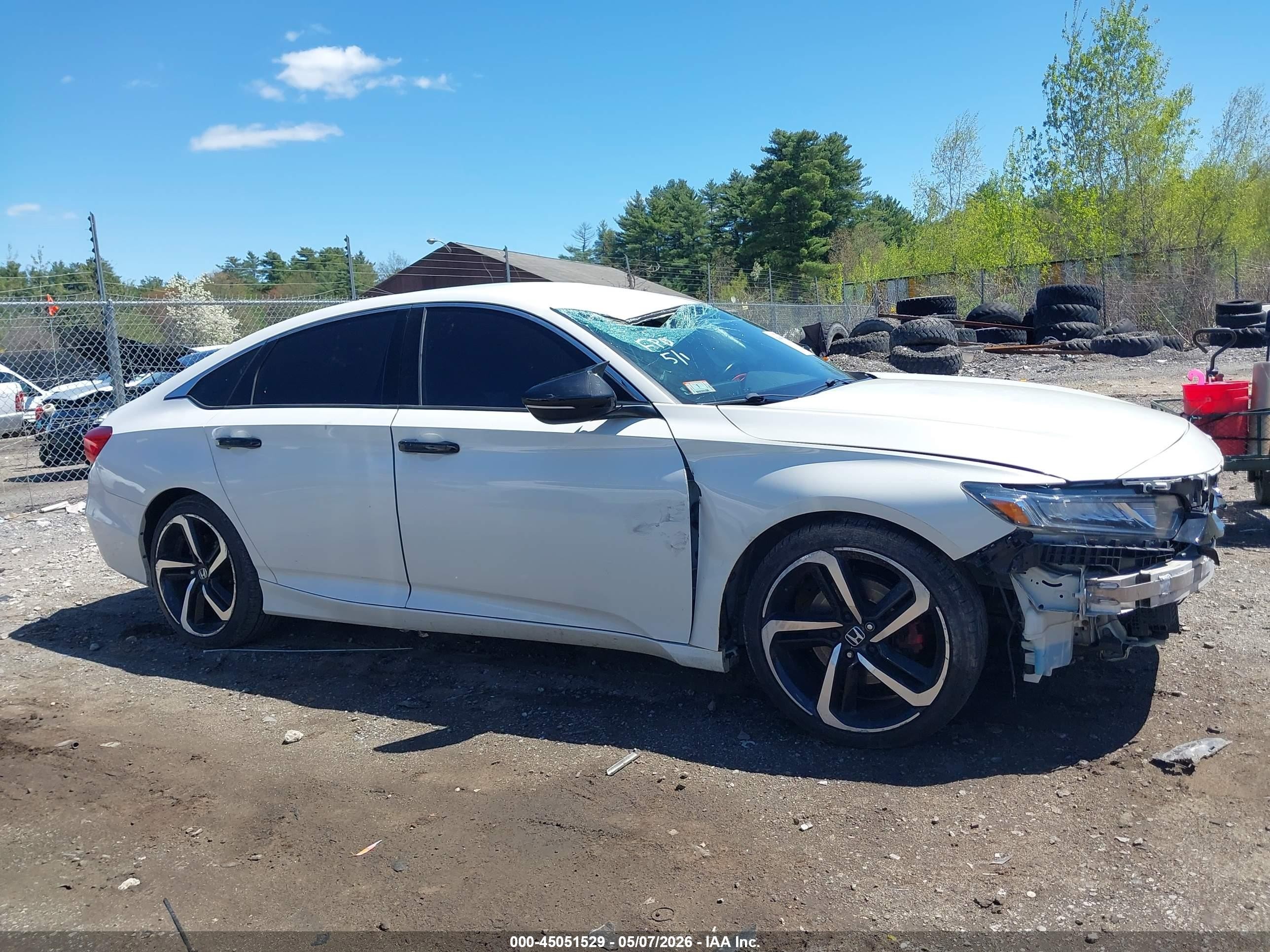 2020 Honda Accord Sport White vin: 1HGCV1F33LA119859