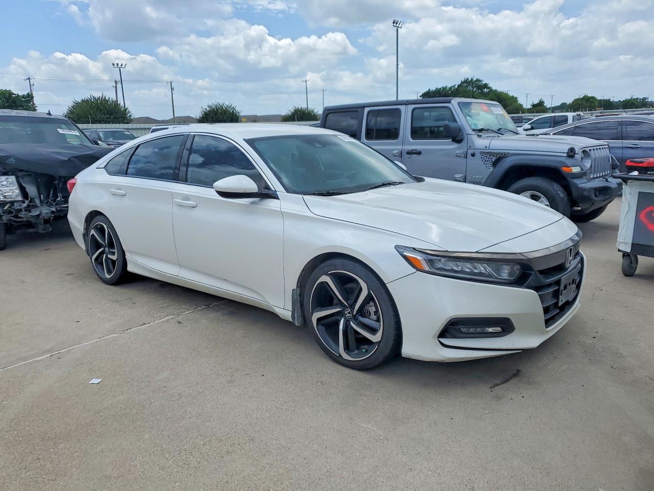 2019 Honda Accord Sport White vin: 1HGCV1F34KA114118