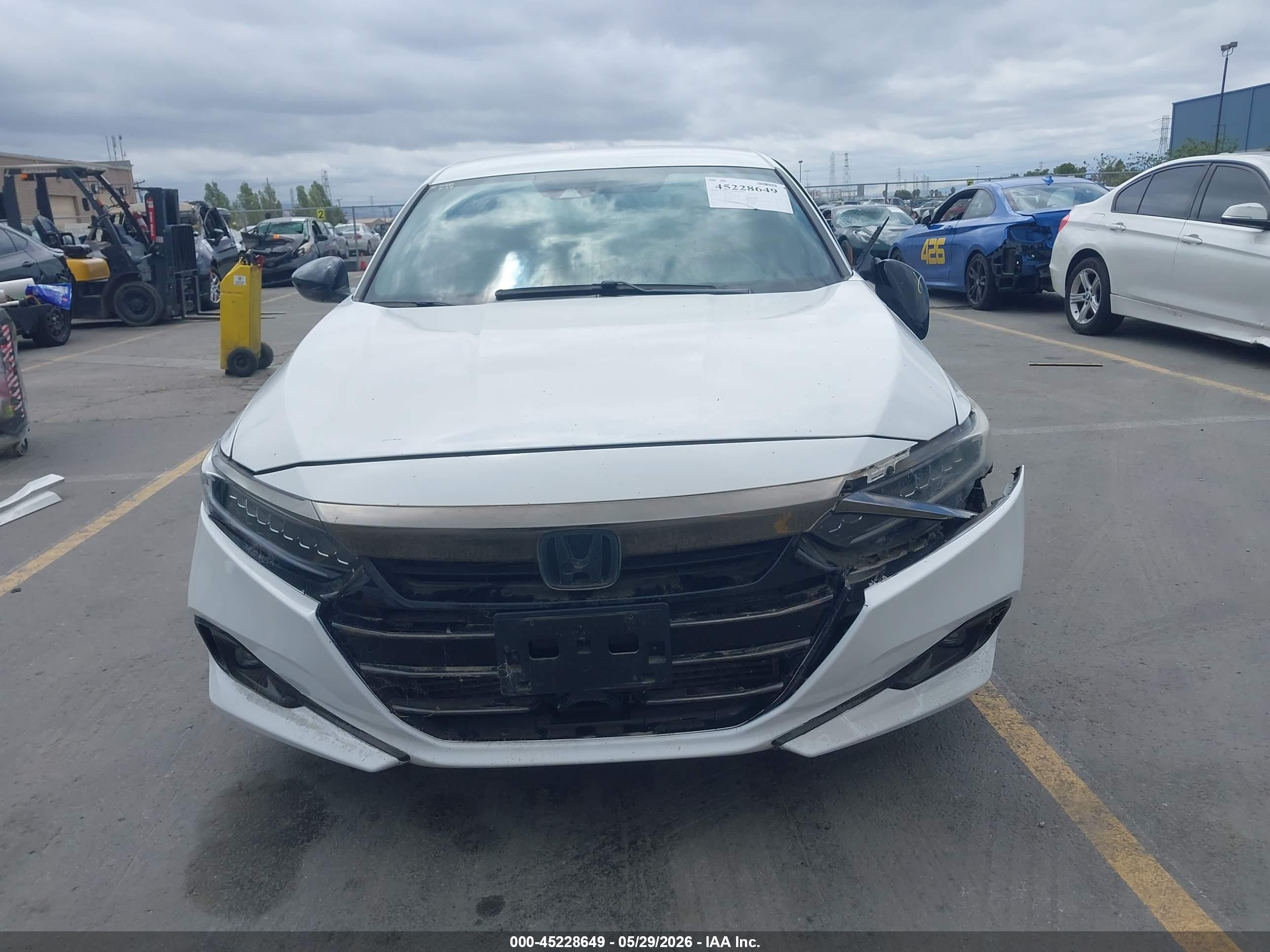 2021 Honda Accord Sport White vin: 1HGCV1F34MA098473