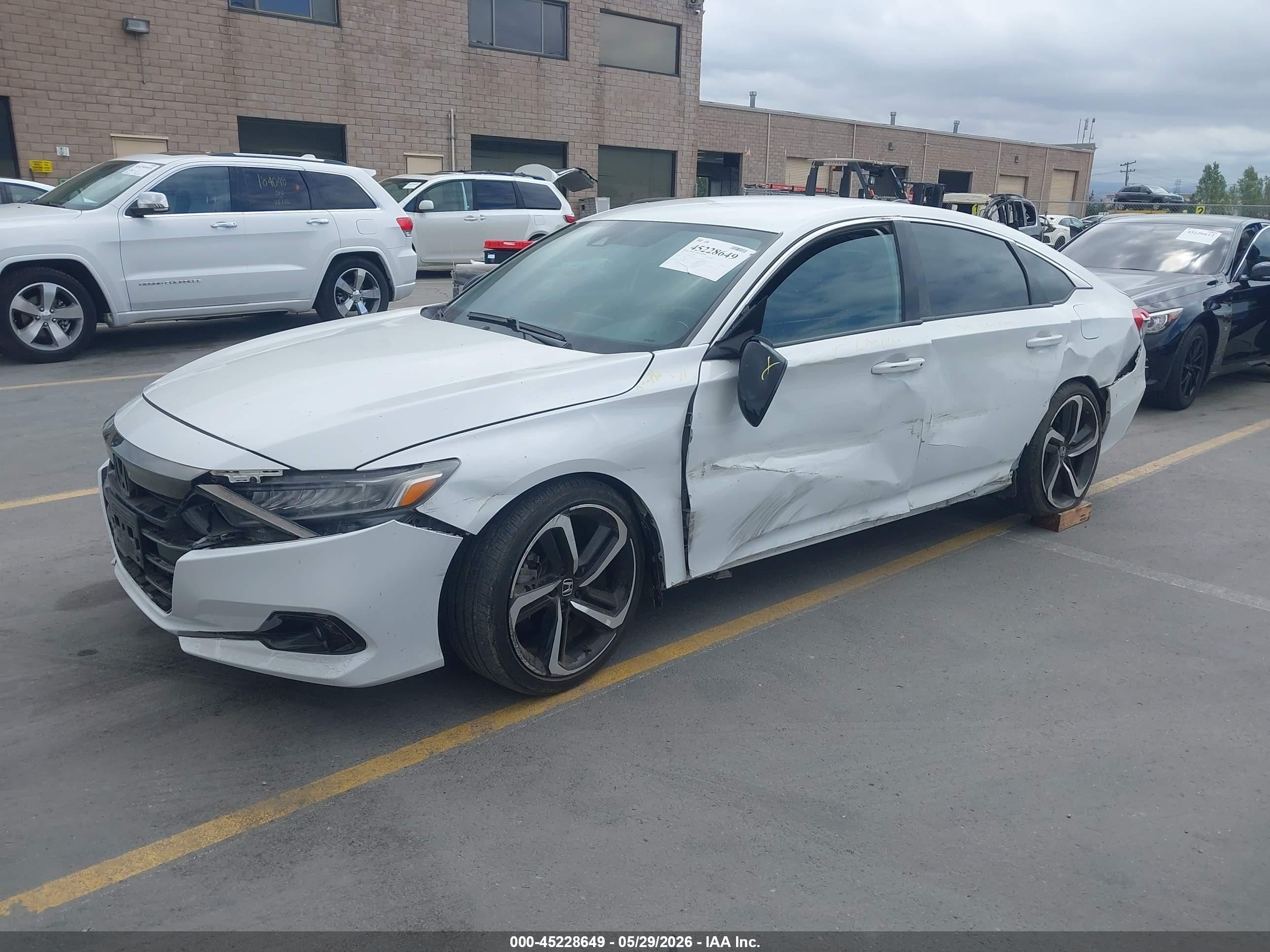 2021 Honda Accord Sport White vin: 1HGCV1F34MA098473