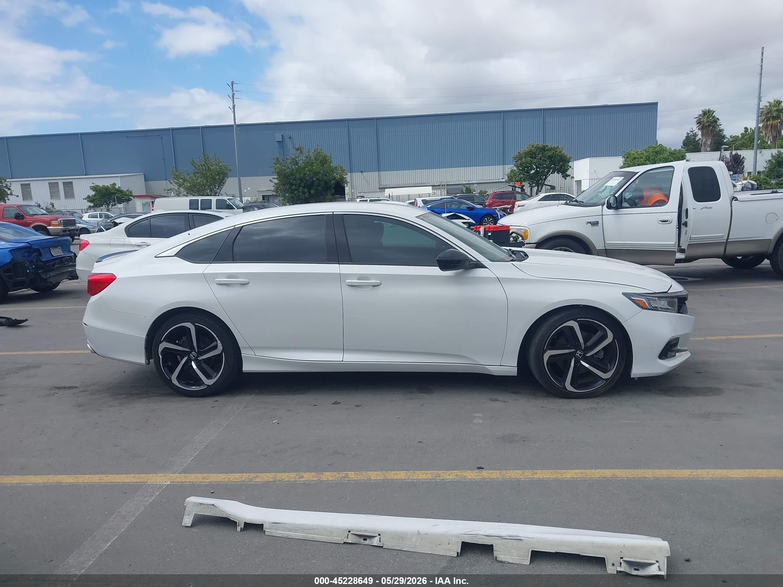 2021 Honda Accord Sport White vin: 1HGCV1F34MA098473