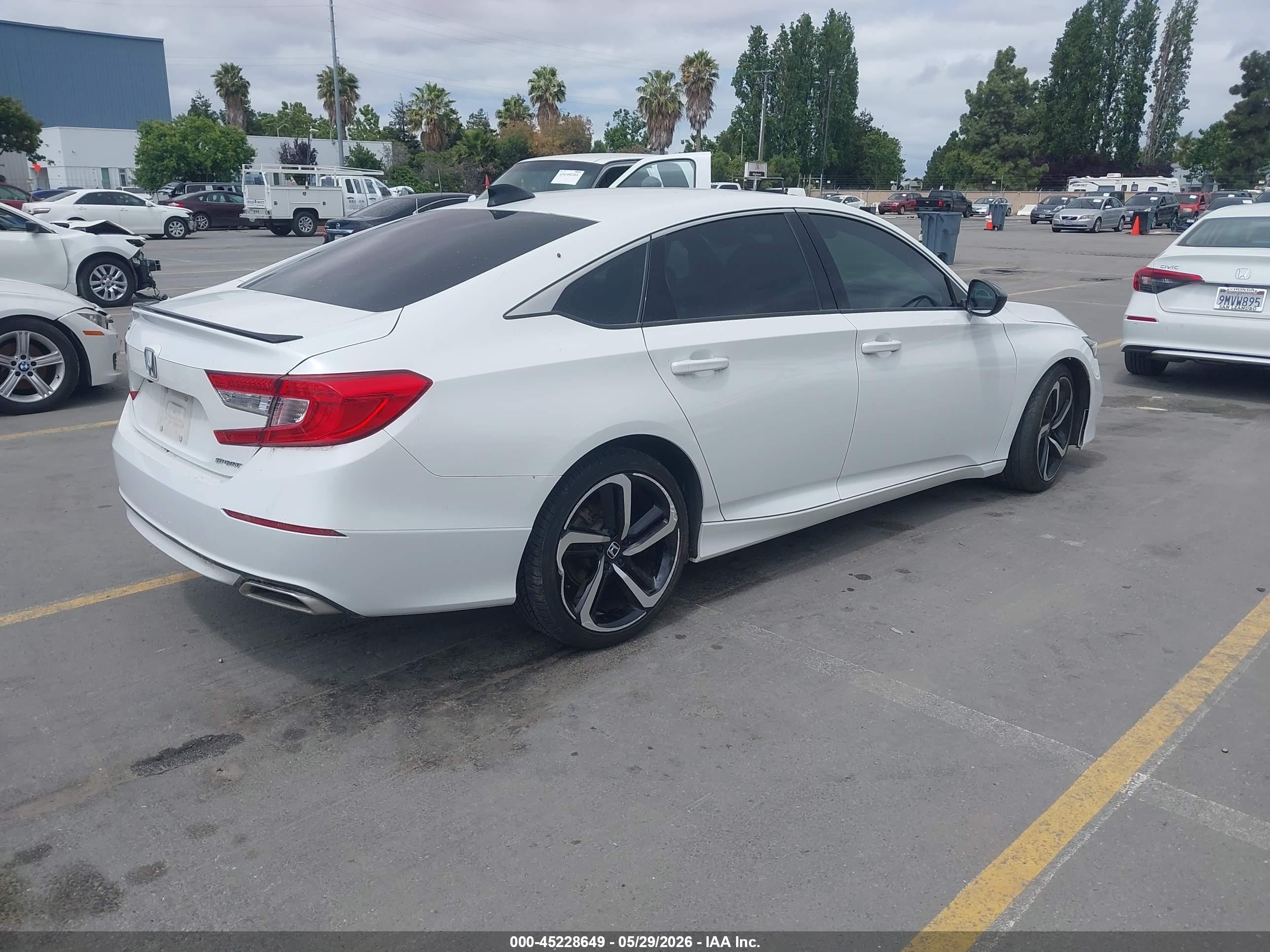2021 Honda Accord Sport White vin: 1HGCV1F34MA098473