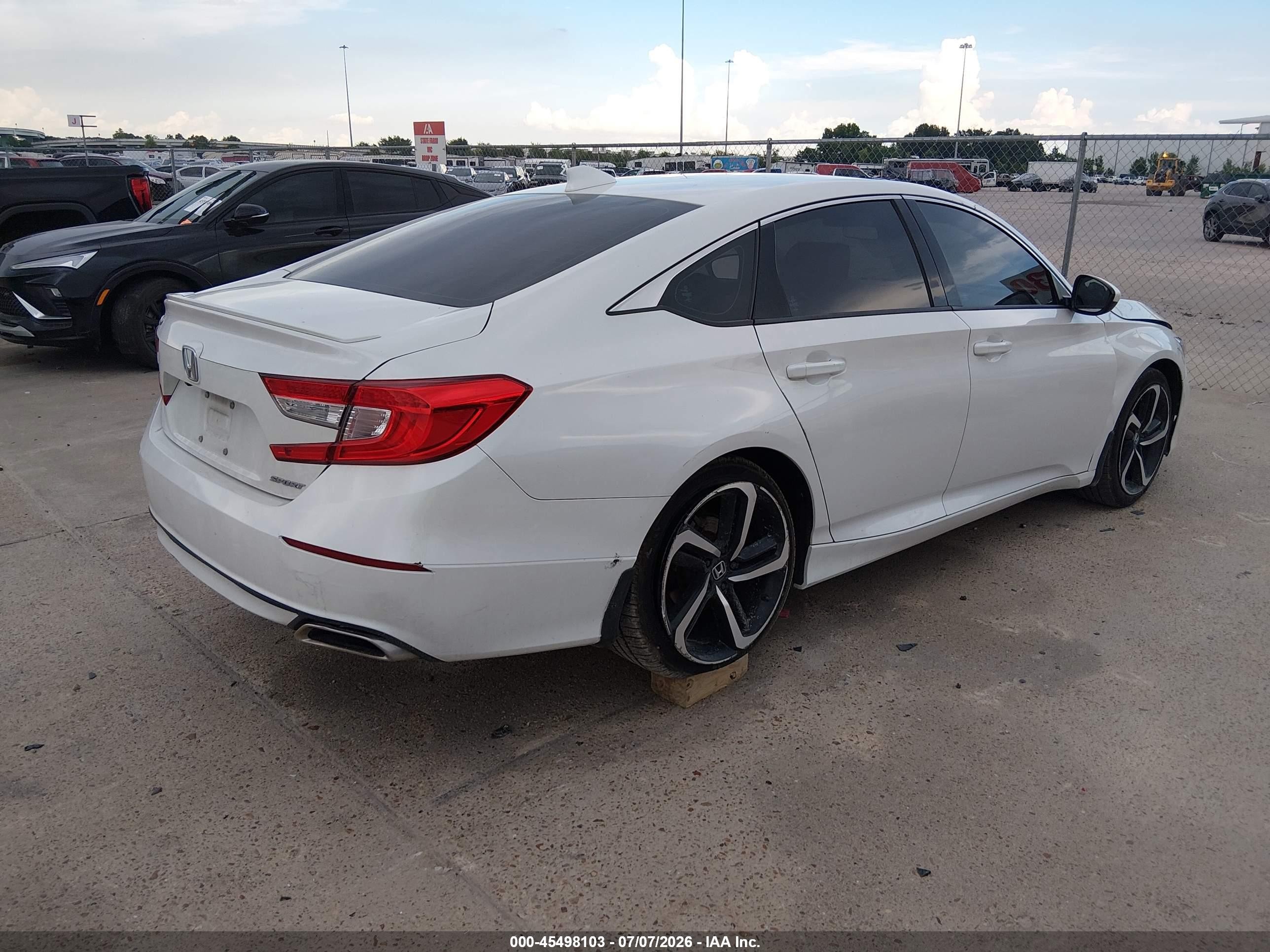 2019 Honda Accord Sport Белый vin: 1HGCV1F35KA046962