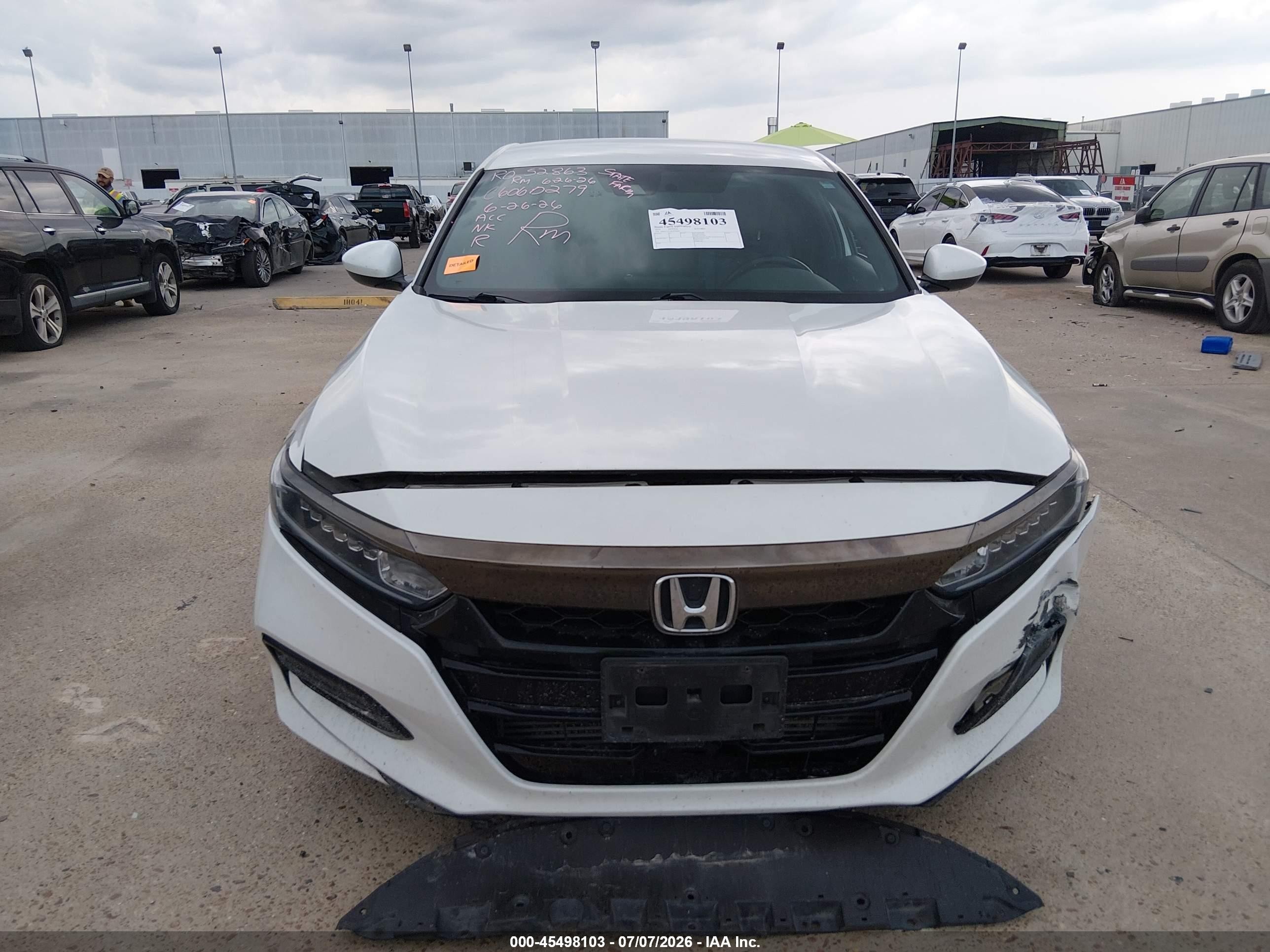 2019 Honda Accord Sport Белый vin: 1HGCV1F35KA046962