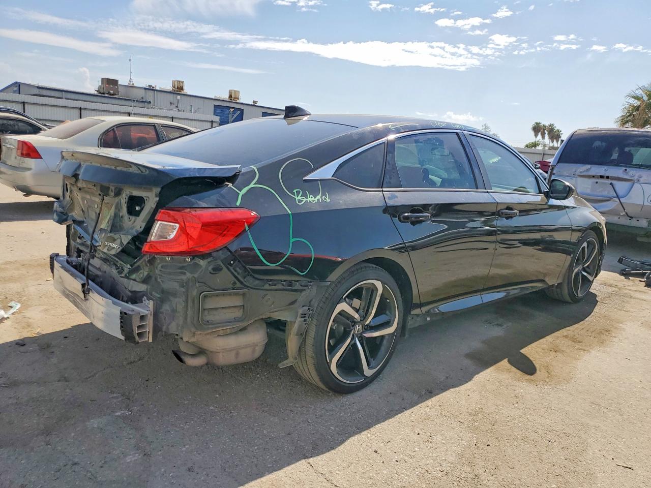 2022 Honda Accord Sport Черный vin: 1HGCV1F35NA051776