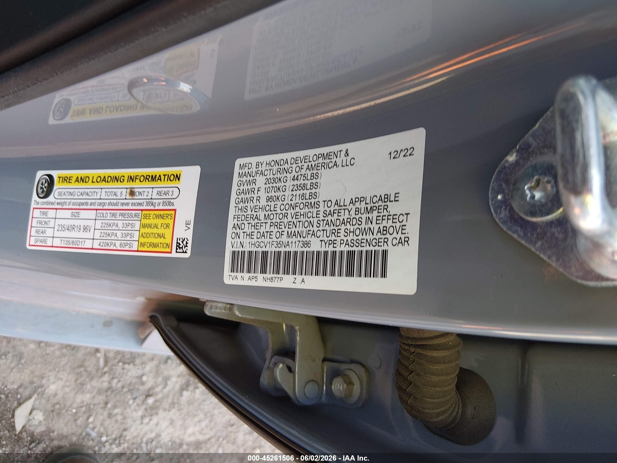 2022 Honda Accord Sport Black vin: 1HGCV1F35NA117386