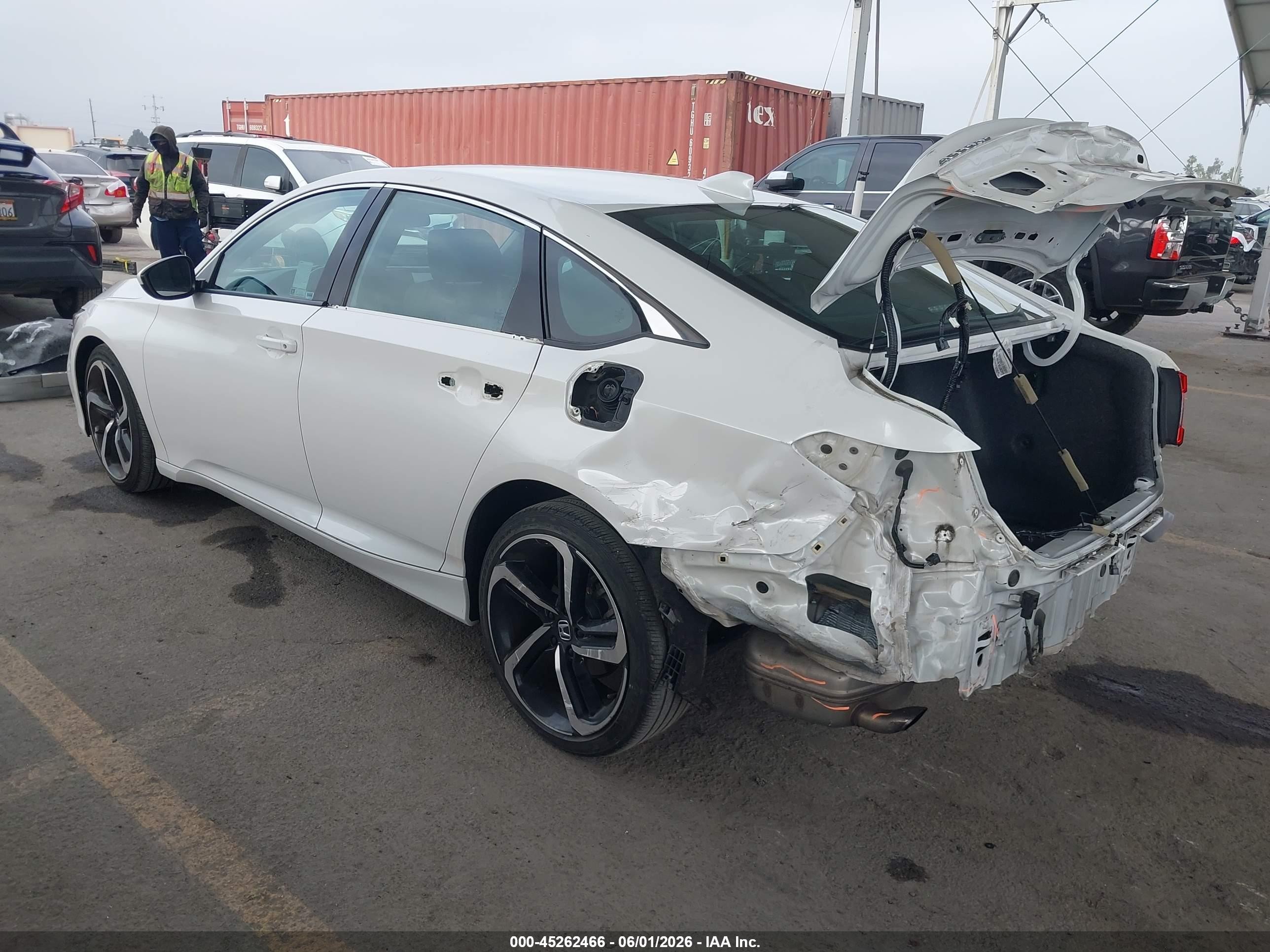 2019 Honda Accord Sport White vin: 1HGCV1F36KA070610