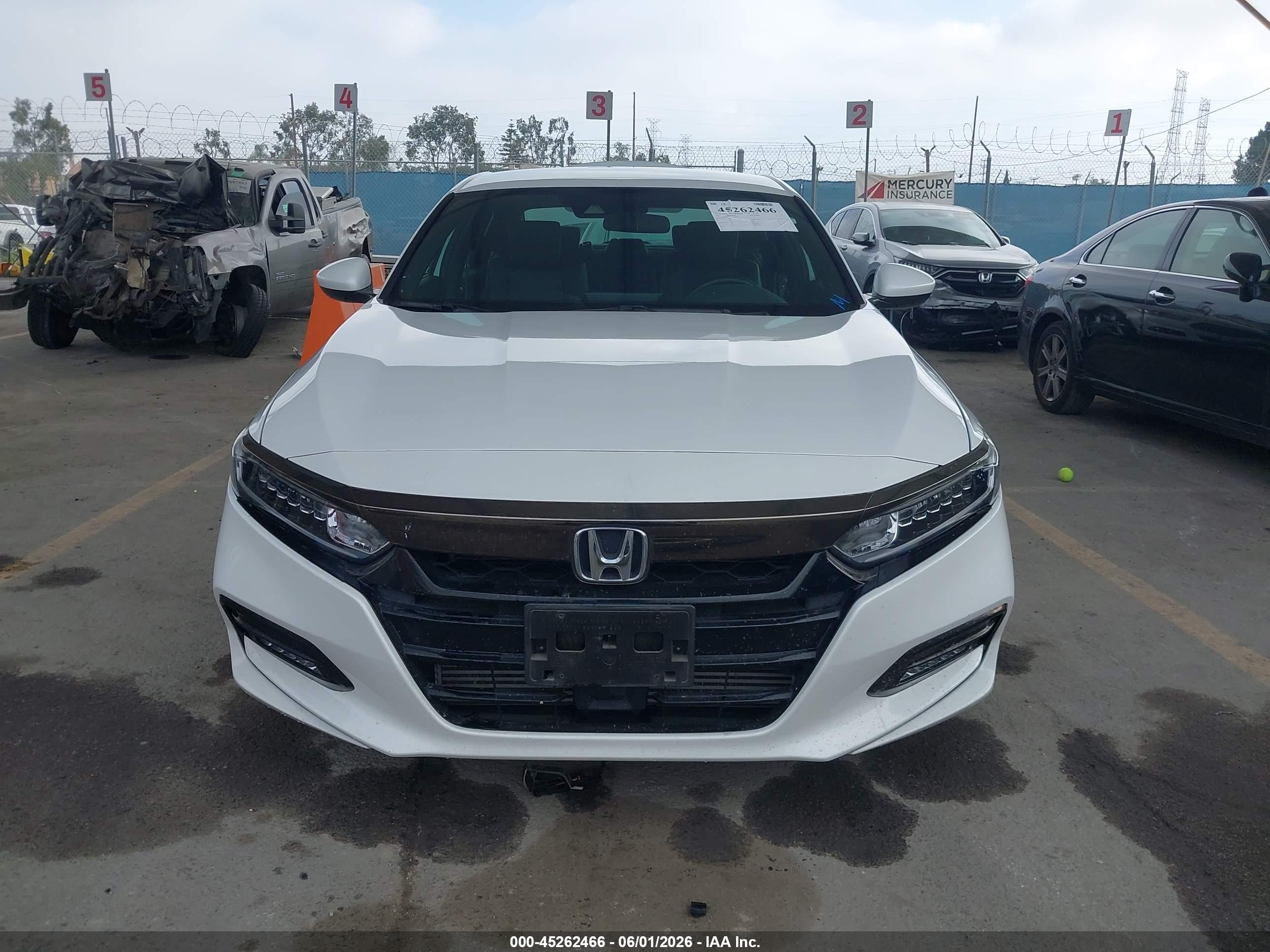 2019 Honda Accord Sport White vin: 1HGCV1F36KA070610