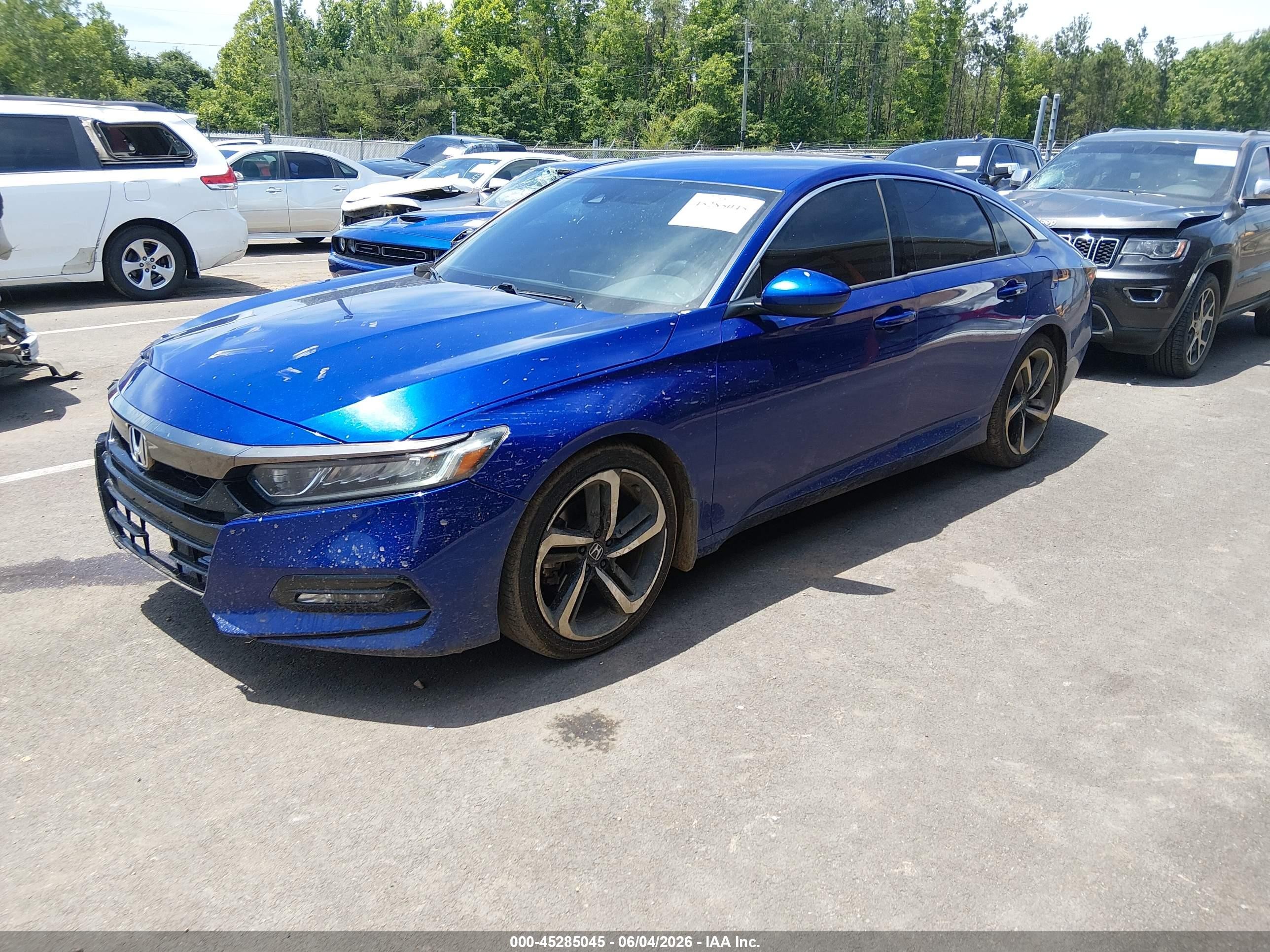 2018 Honda Accord Sport Blue vin: 1HGCV1F37JA214261