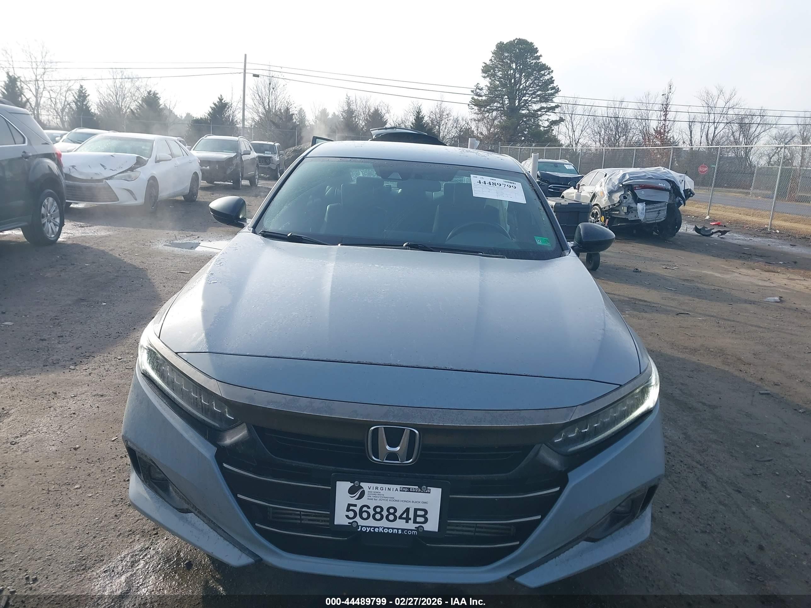 2022 Honda Accord Sport Серый vin: 1HGCV1F37NA015300