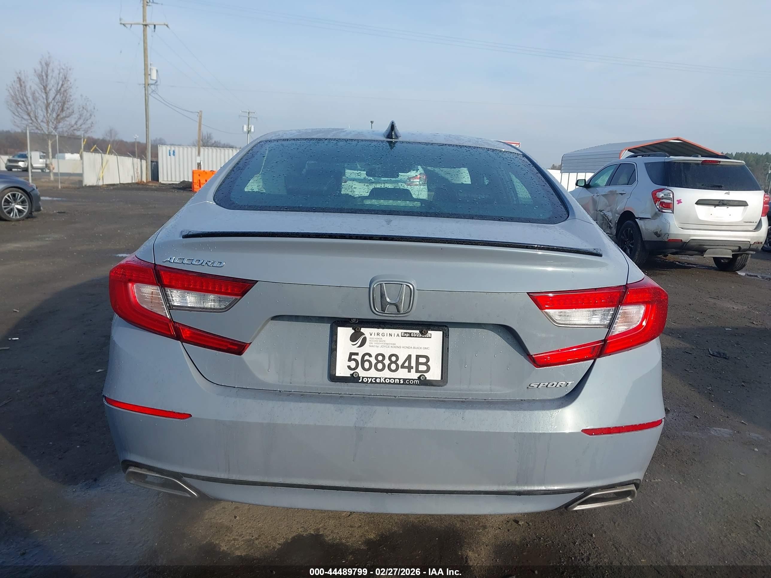 2022 Honda Accord Sport Серый vin: 1HGCV1F37NA015300