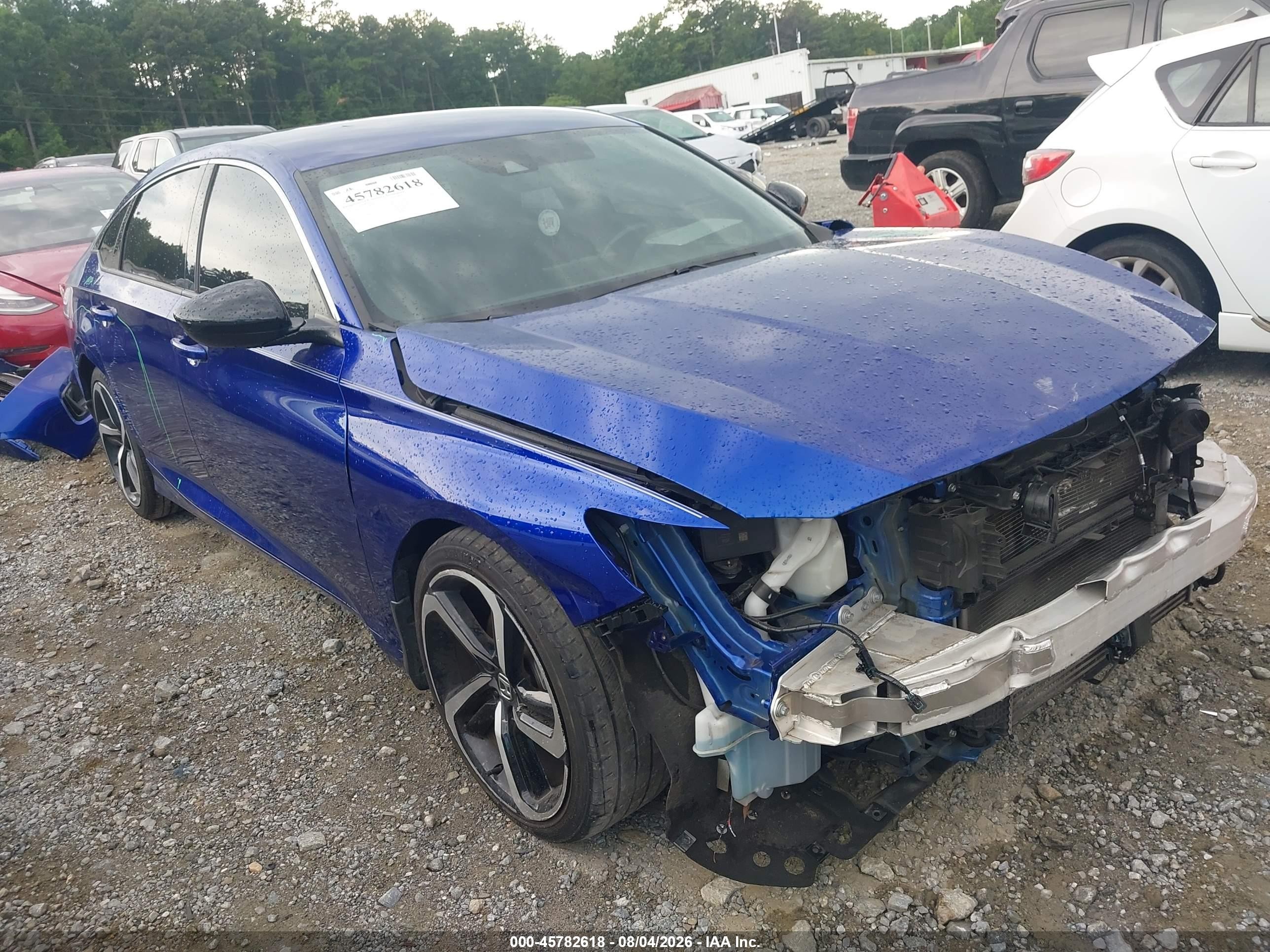 2022 Honda Accord Sport Синий vin: 1HGCV1F37NA089848