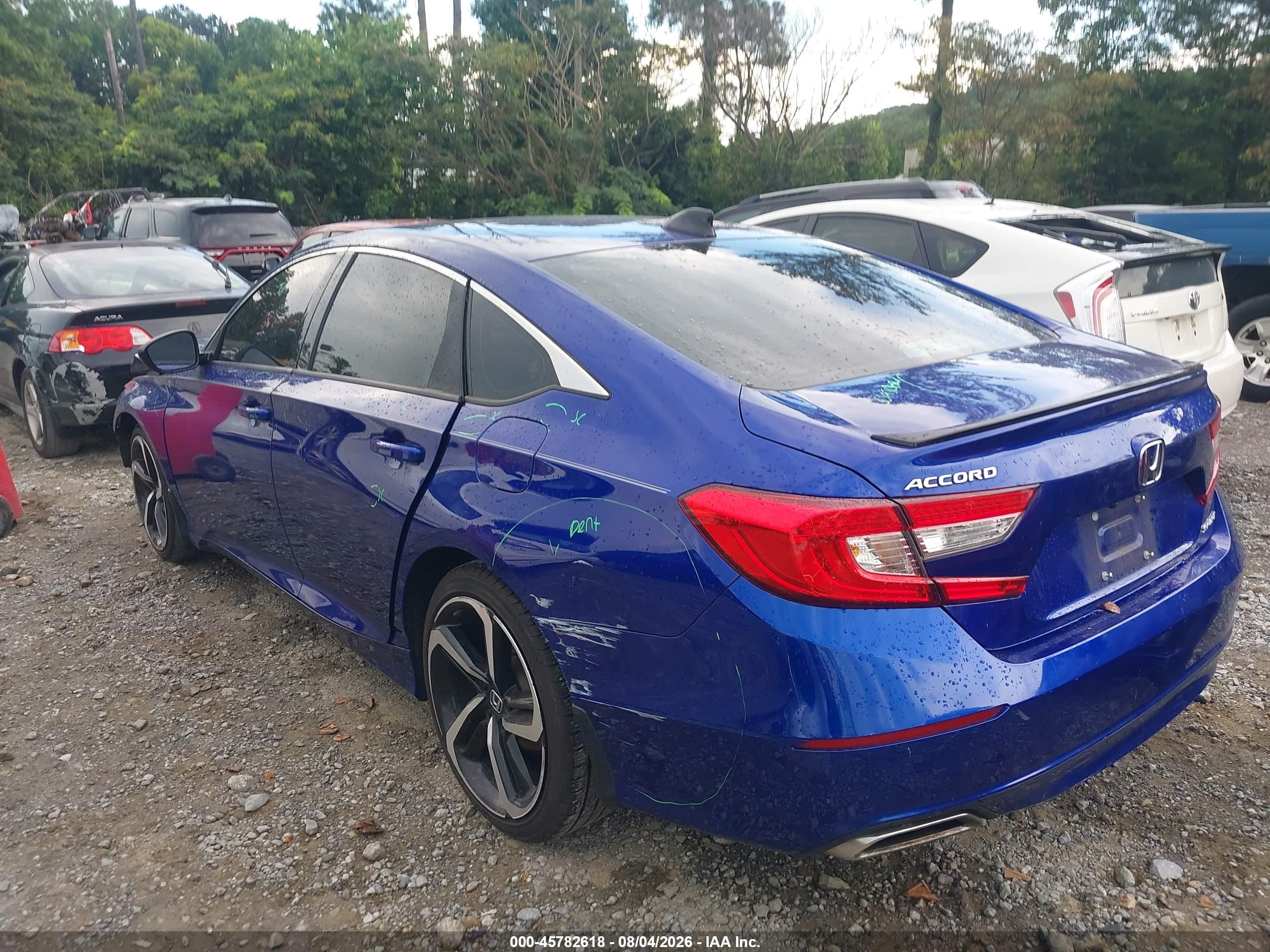2022 Honda Accord Sport Blue vin: 1HGCV1F37NA089848