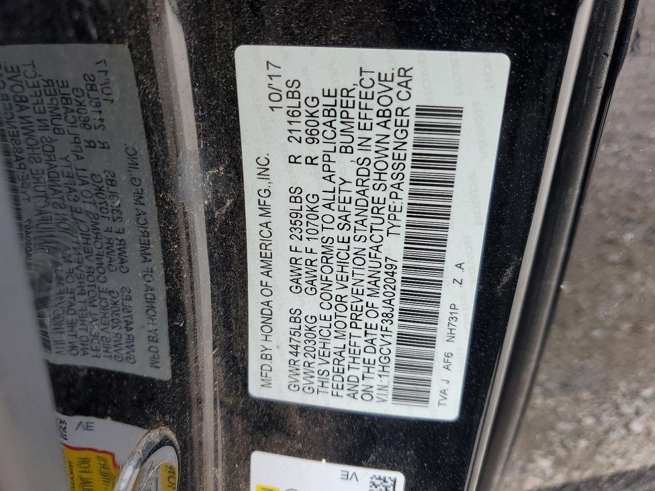 2018 Honda Accord Sport Black vin: 1HGCV1F38JA020497