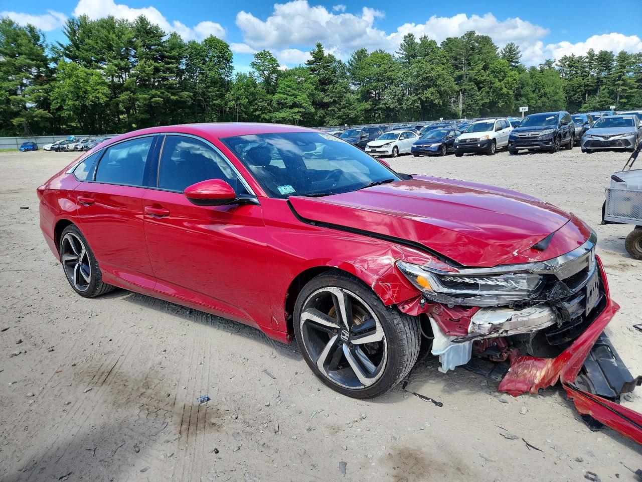 2018 Honda Accord Sport Красный vin: 1HGCV1F38JA091280