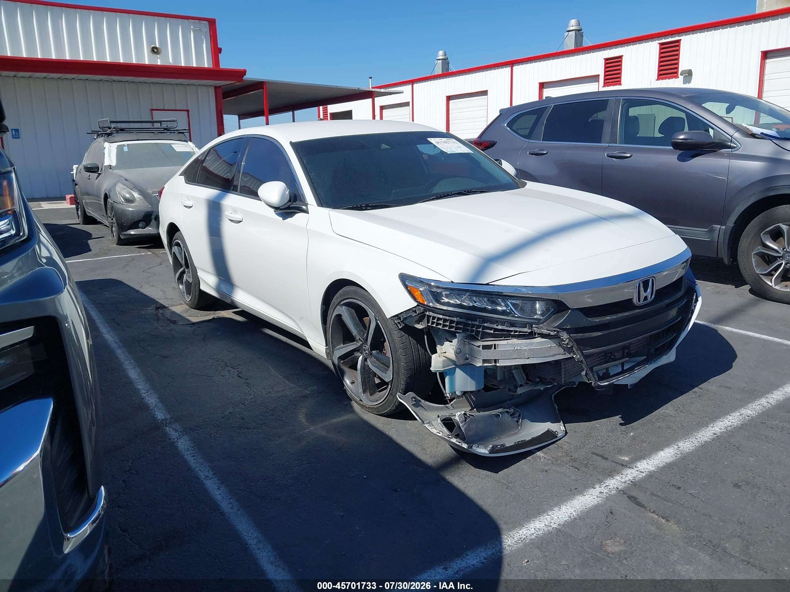 2019 Honda Accord Sport White vin: 1HGCV1F38KA035552