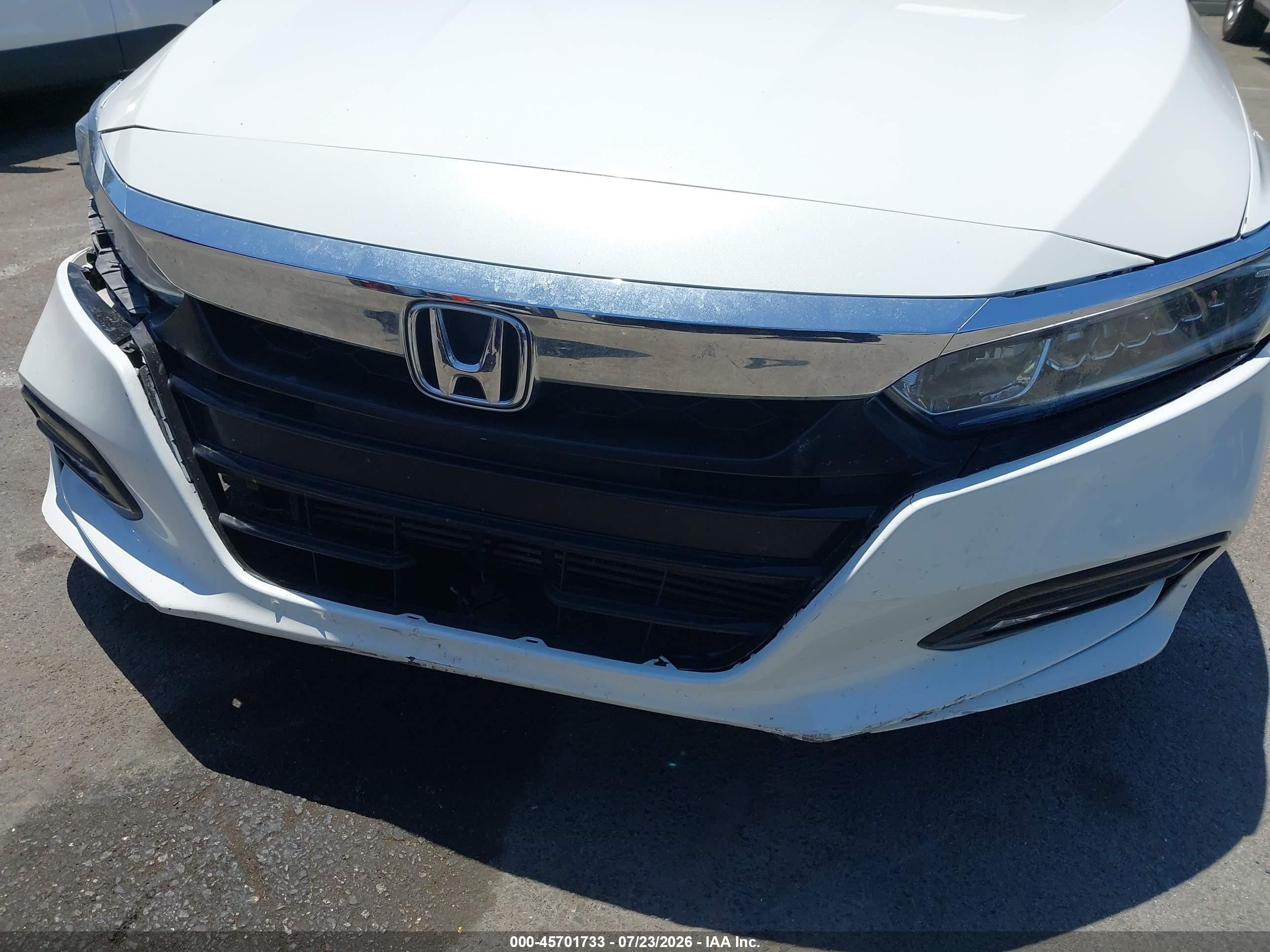2019 Honda Accord Sport White vin: 1HGCV1F38KA035552