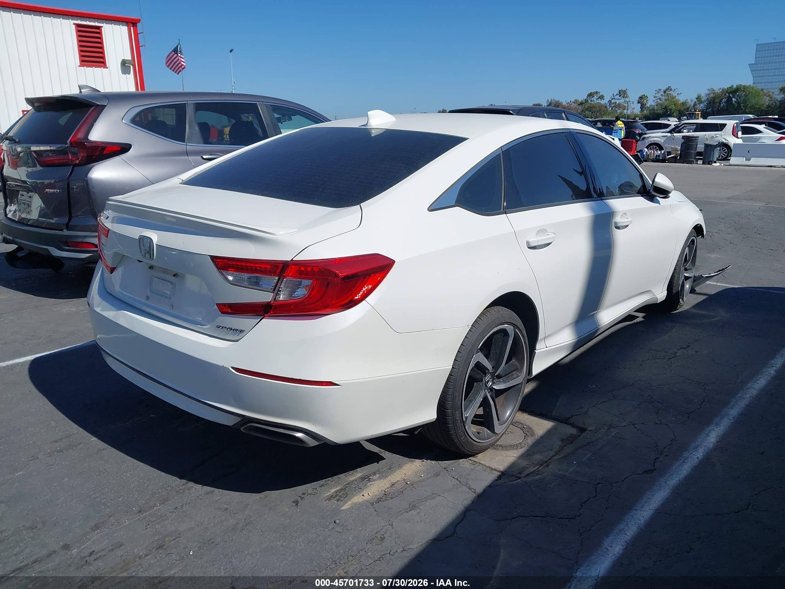 2019 Honda Accord Sport White vin: 1HGCV1F38KA035552