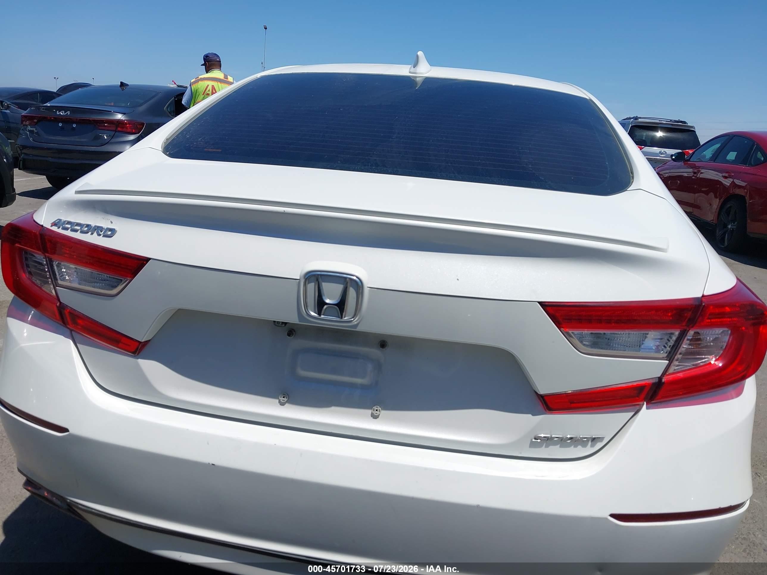 2019 Honda Accord Sport White vin: 1HGCV1F38KA035552