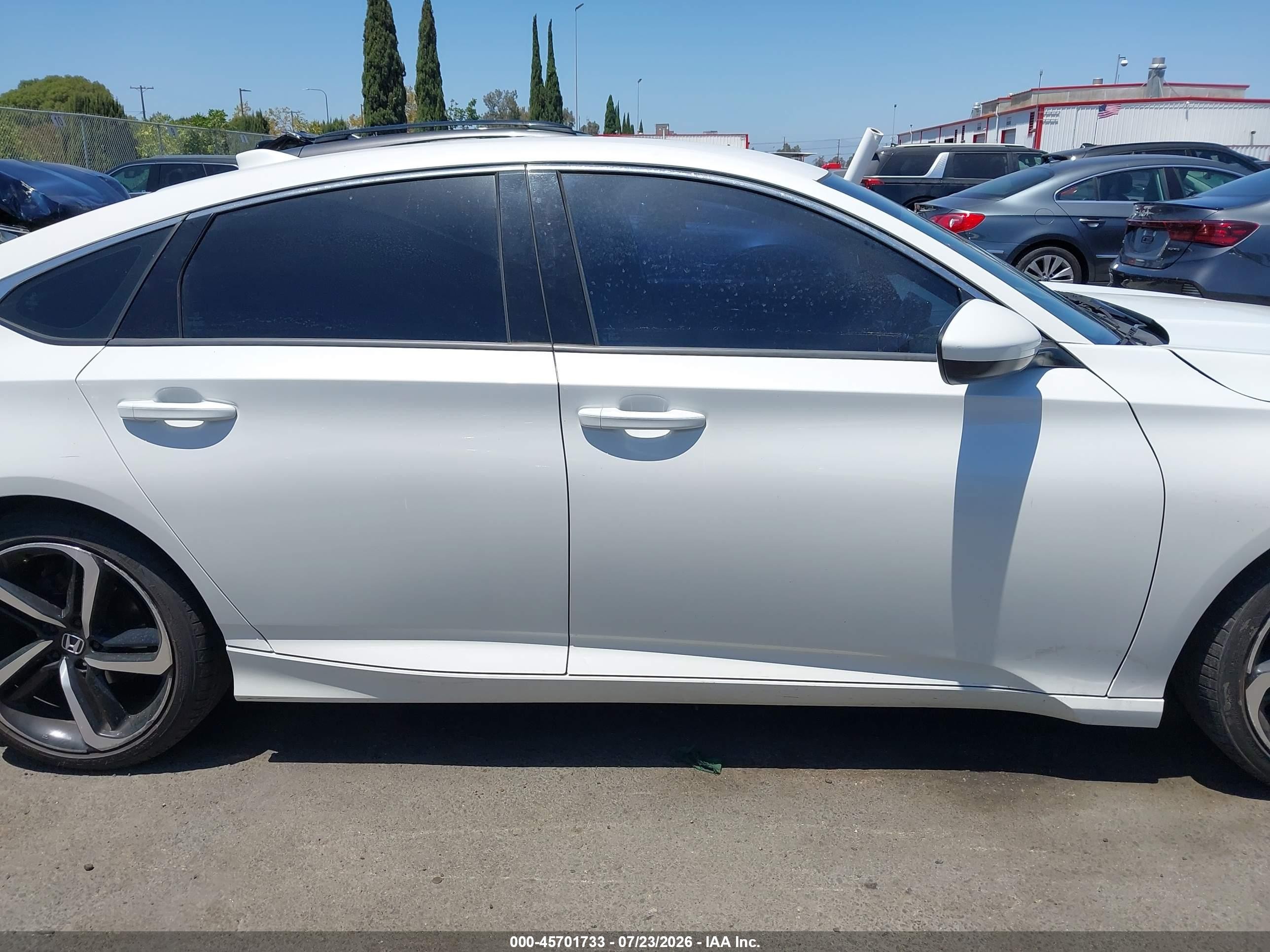2019 Honda Accord Sport White vin: 1HGCV1F38KA035552