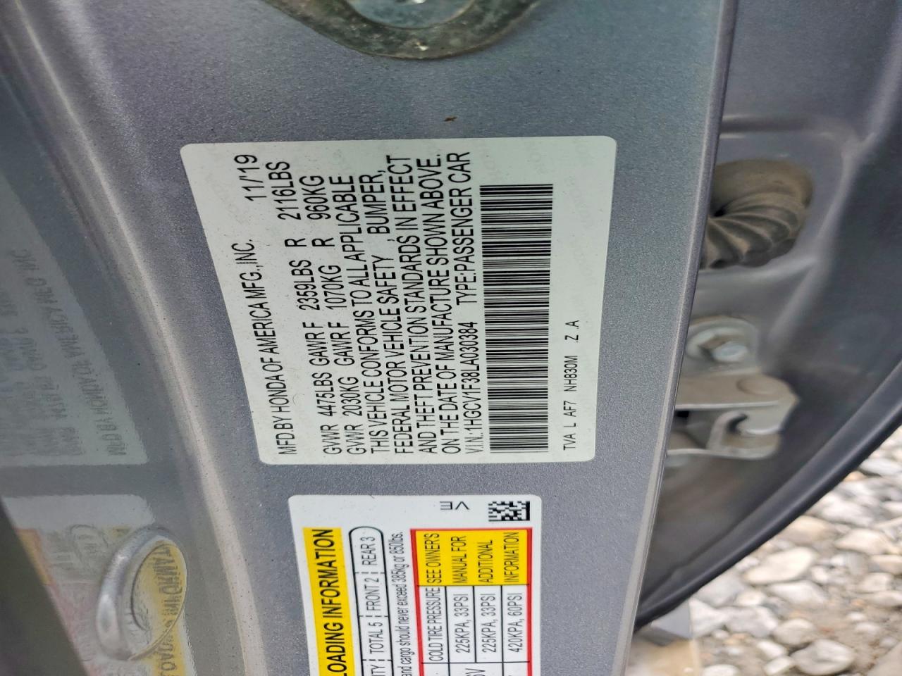 2020 Honda Accord Sport Silver vin: 1HGCV1F38LA030384