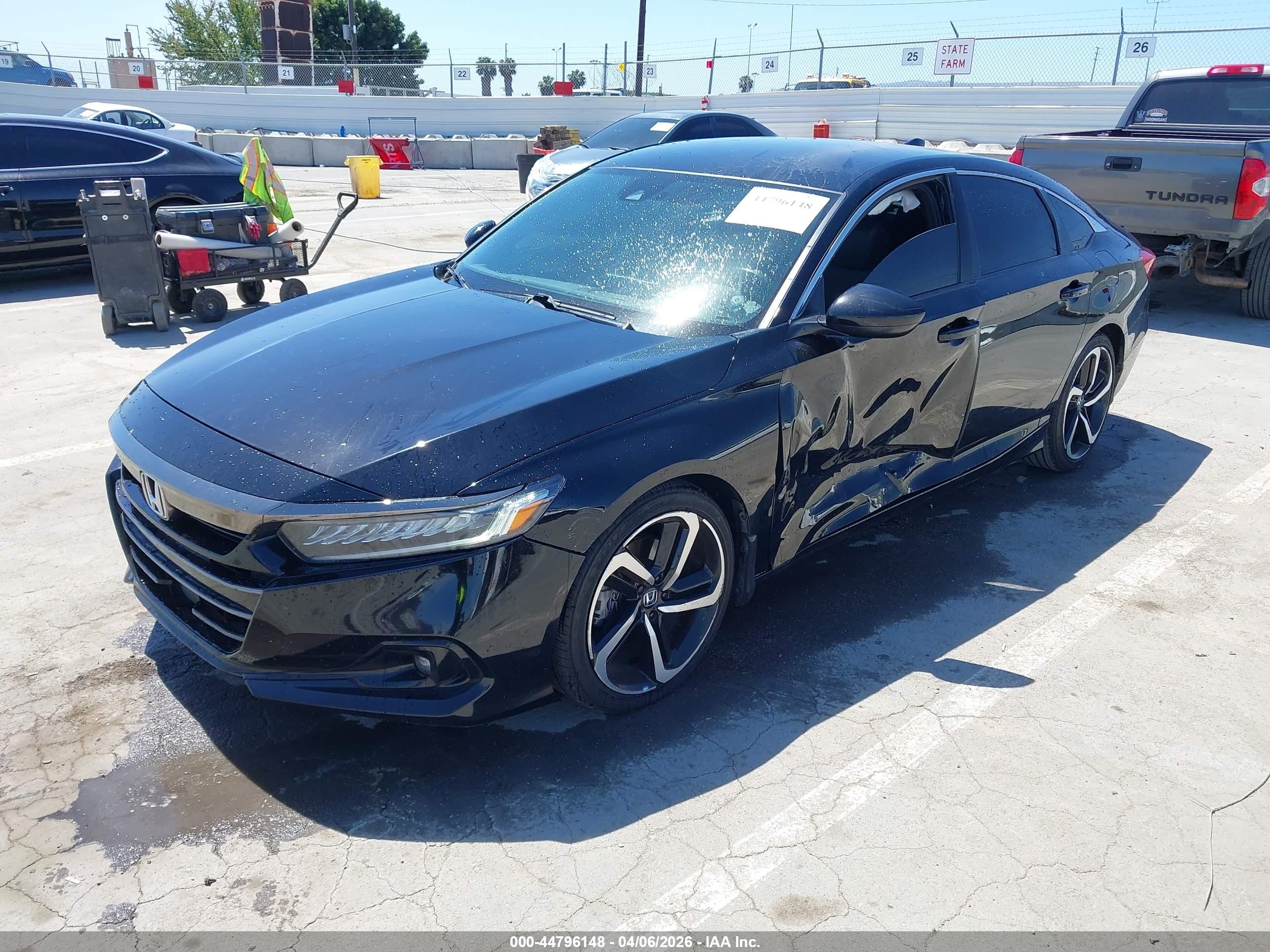 2022 Honda Accord Sport Черный vin: 1HGCV1F38NA001616