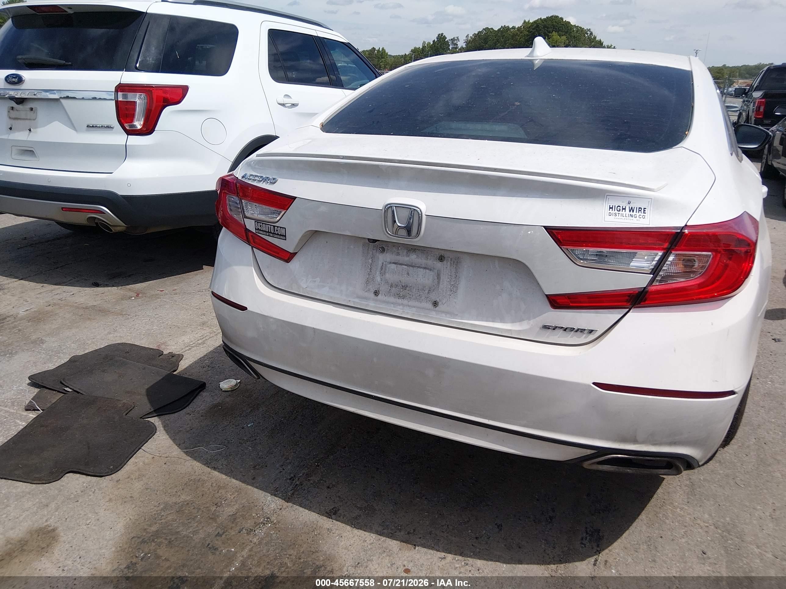 2020 Honda Accord Sport White vin: 1HGCV1F3XLA089307
