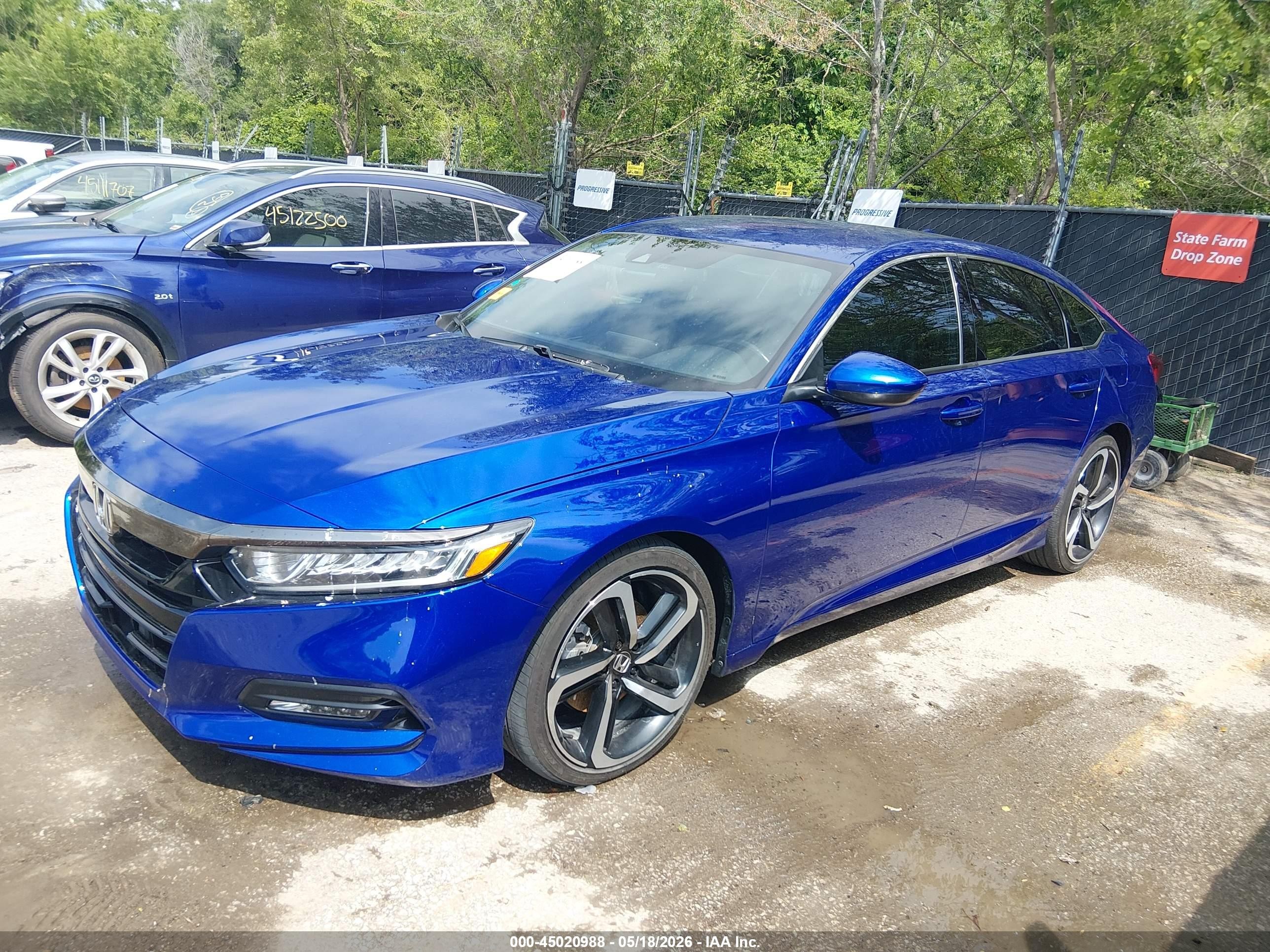 2020 Honda Accord Sport Синий vin: 1HGCV1F3XLA091543