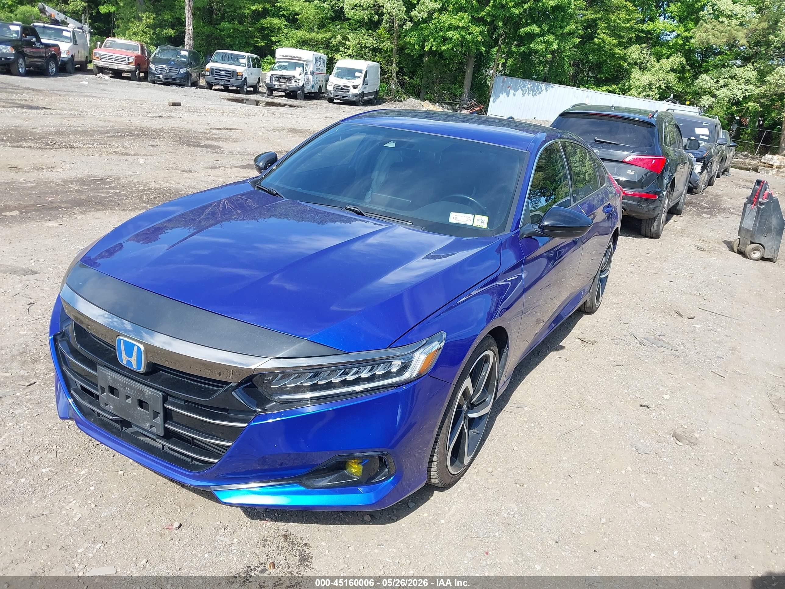 2021 Honda Accord Sport Синий vin: 1HGCV1F3XMA006749