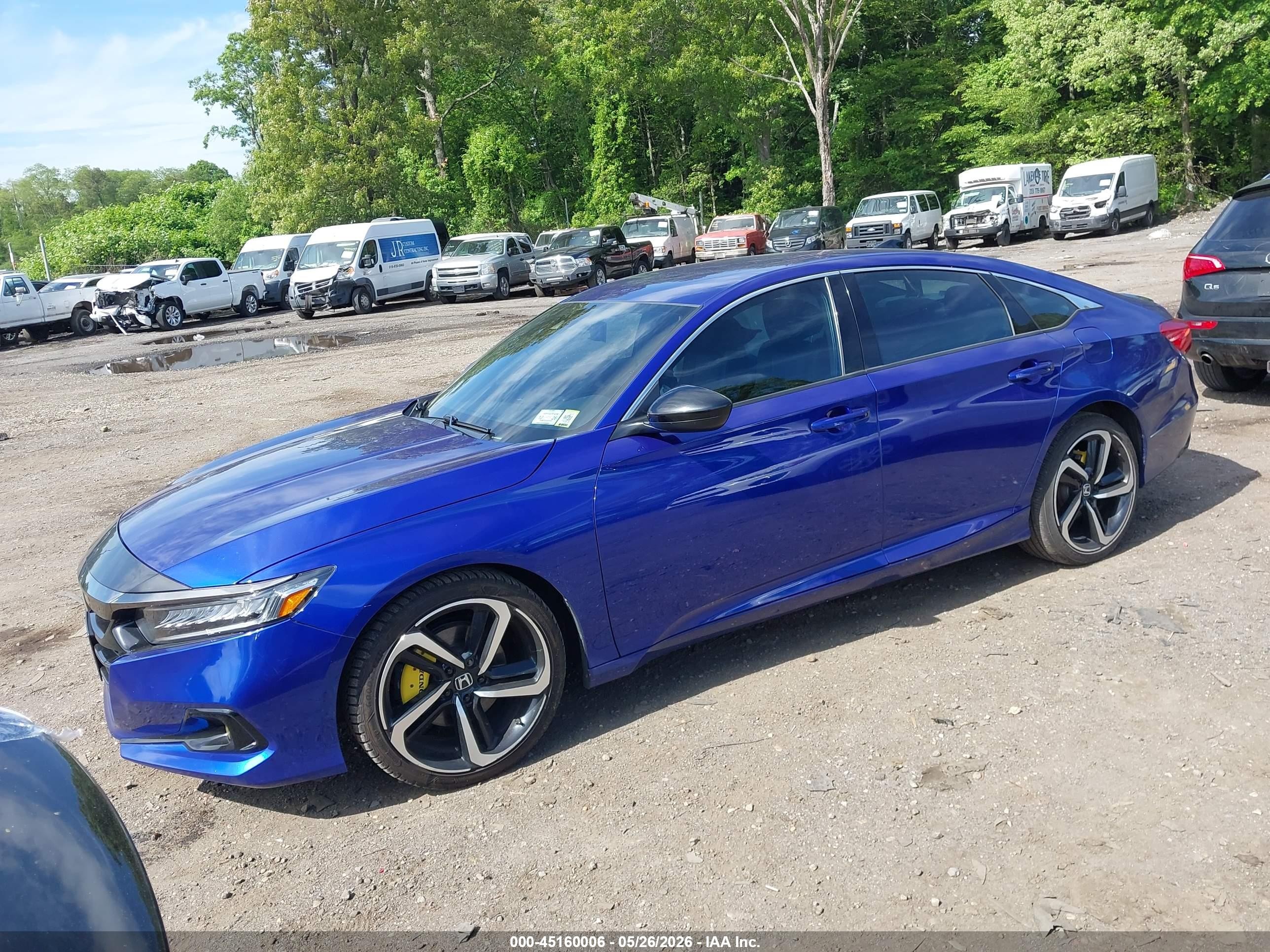 2021 Honda Accord Sport Синий vin: 1HGCV1F3XMA006749