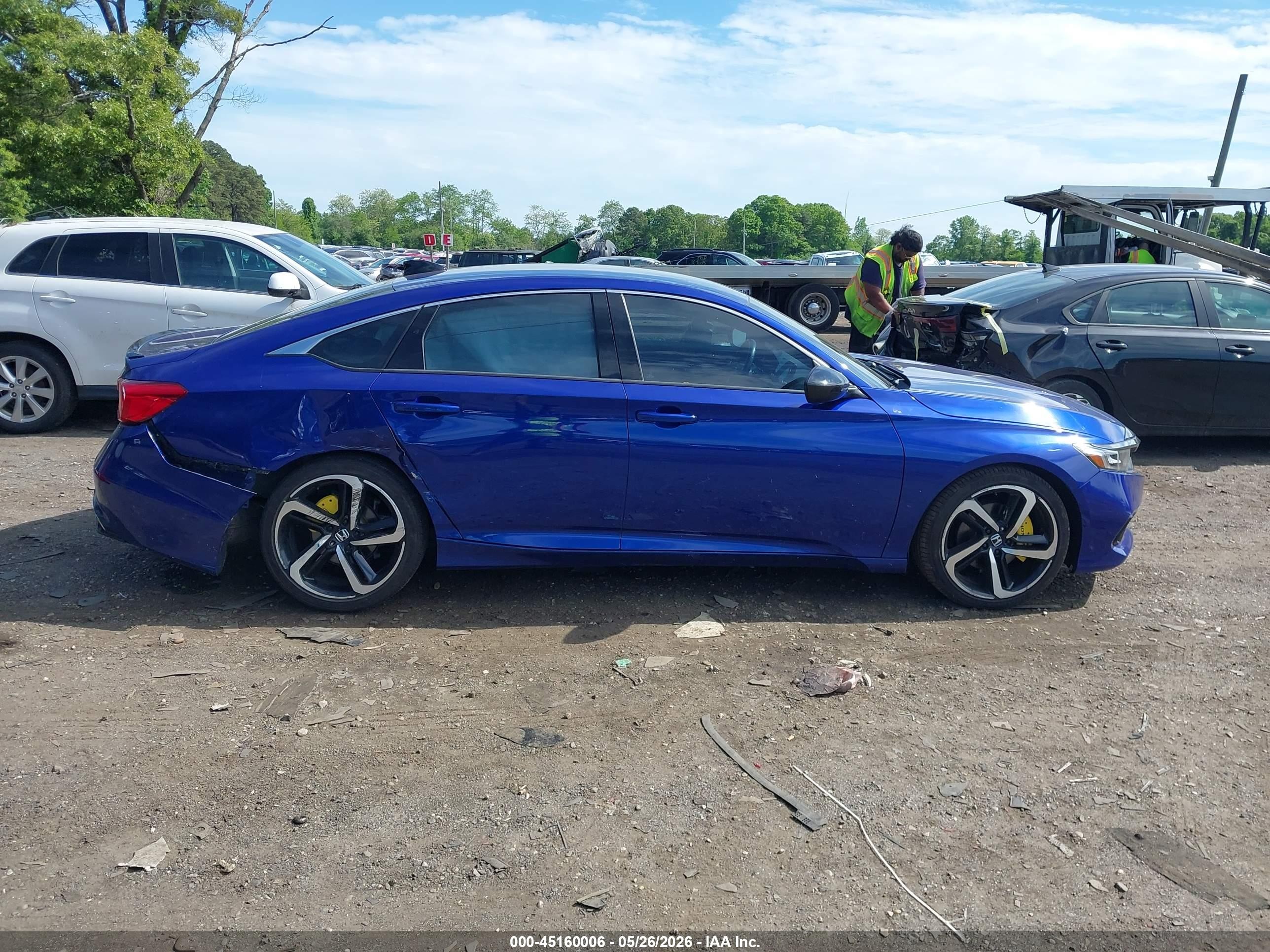 2021 Honda Accord Sport Синий vin: 1HGCV1F3XMA006749