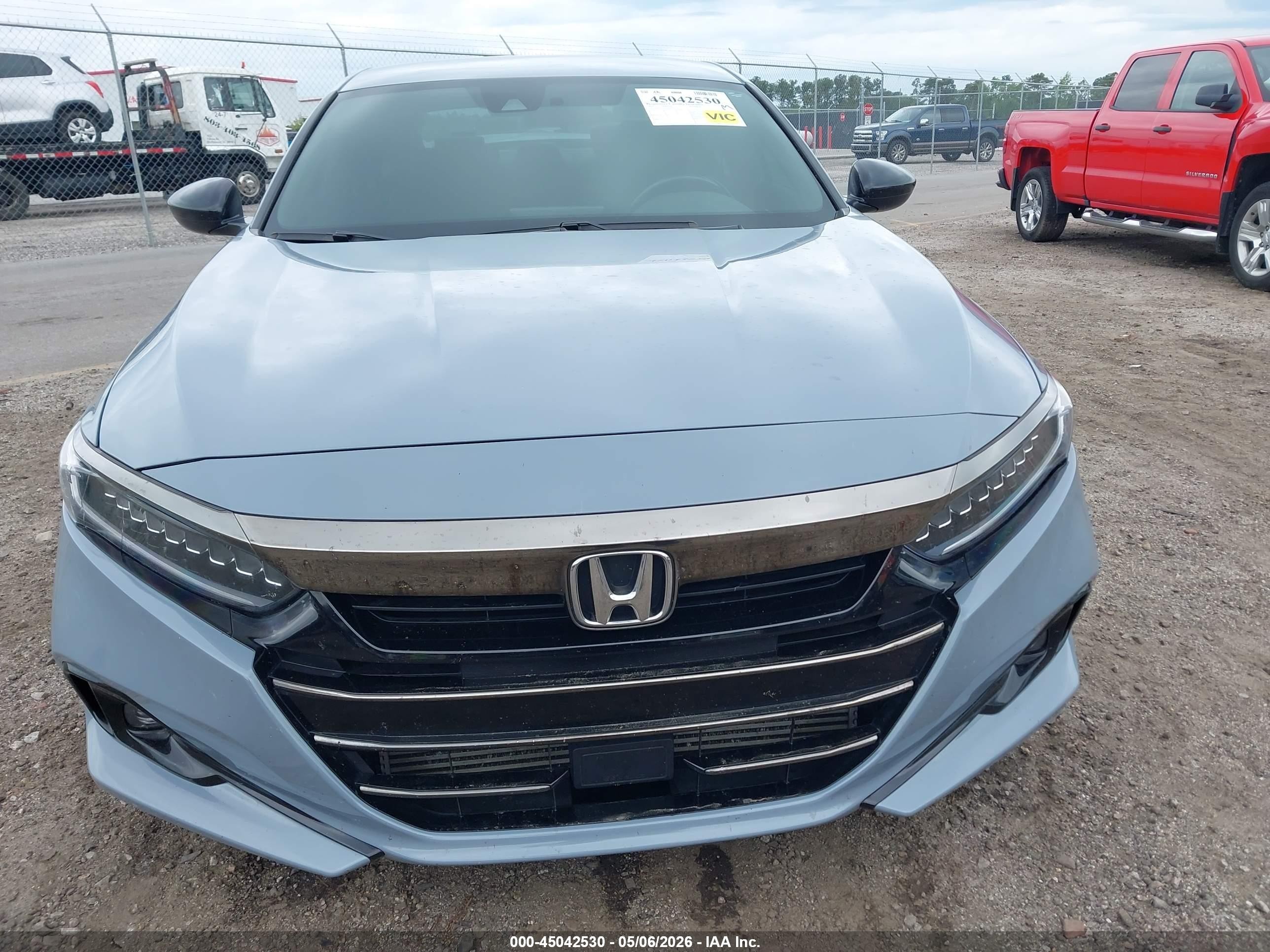 2022 Honda Accord Sport Серый vin: 1HGCV1F3XNA059176