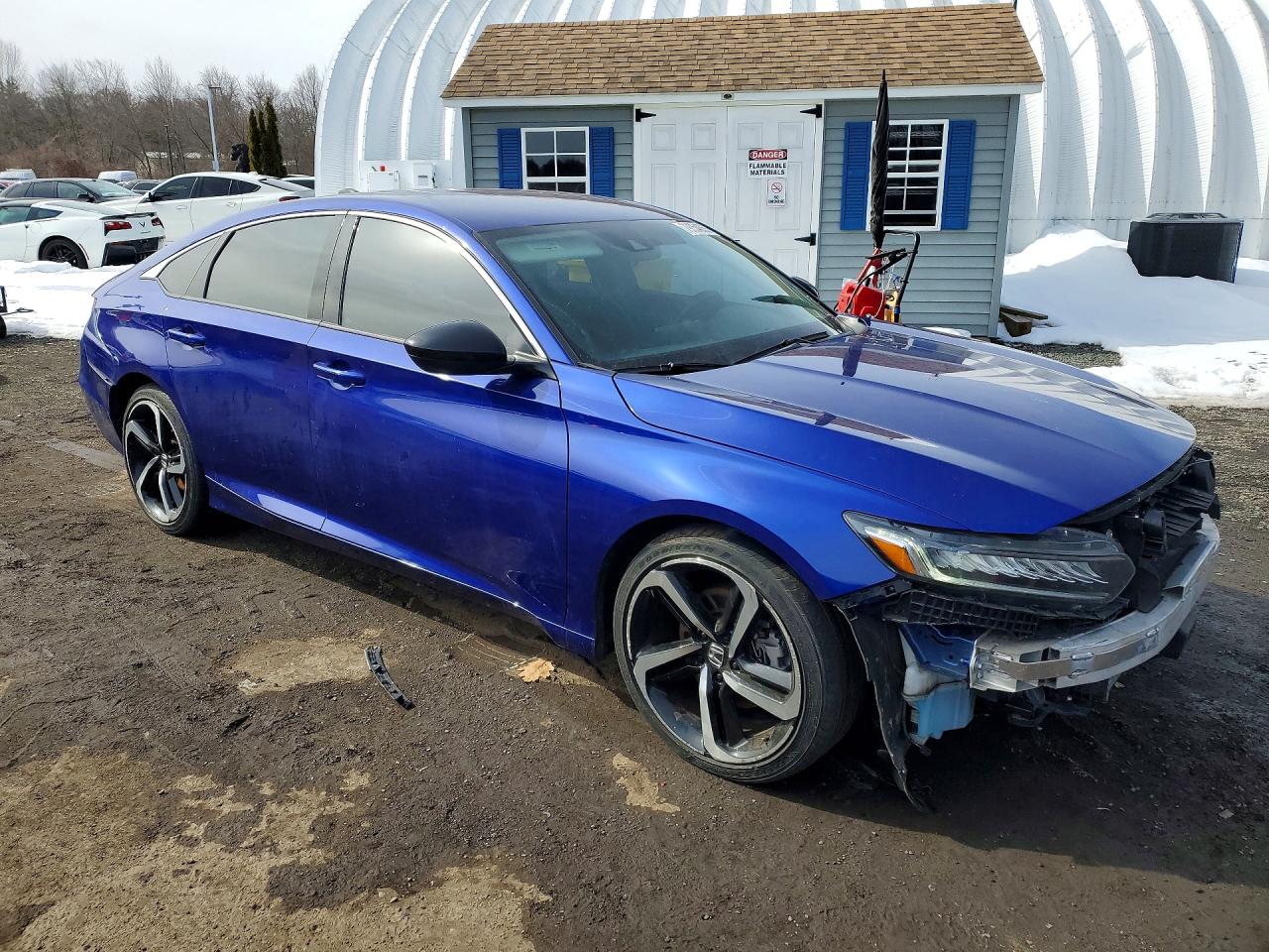 2021 Honda Accord Blue vin: 1HGCV1F40MA091108