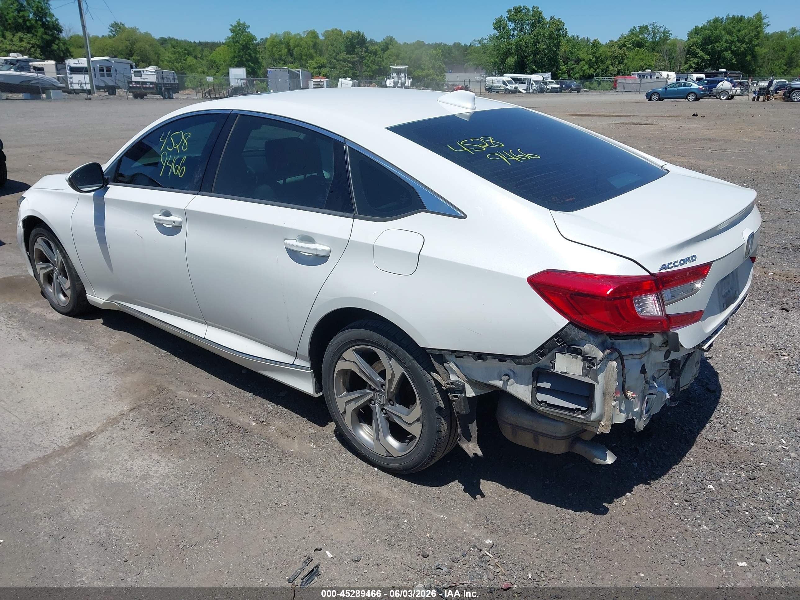 2019 Honda Accord Ex-l 1.5t White vin: 1HGCV1F52KA147166